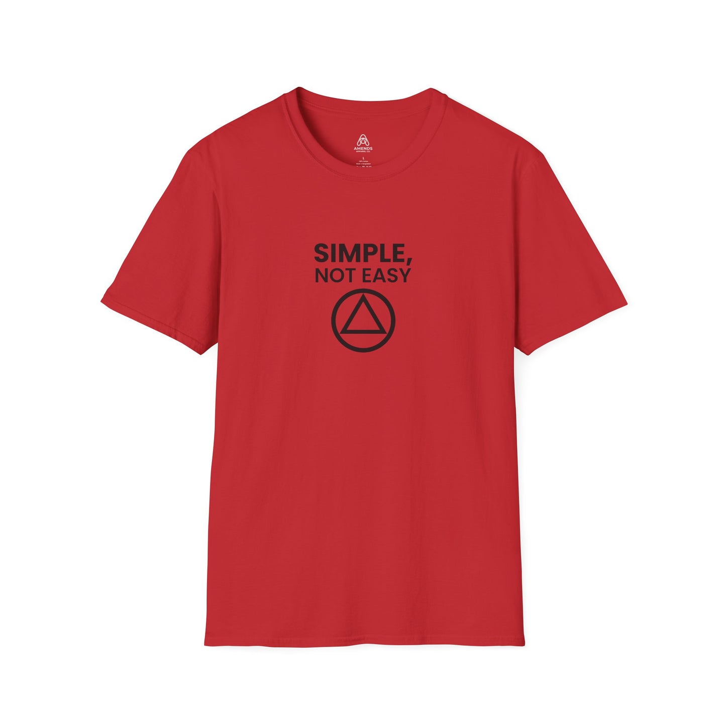 Simple, Not Easy T-Shirt — Minimal Recovery Motivational Tee