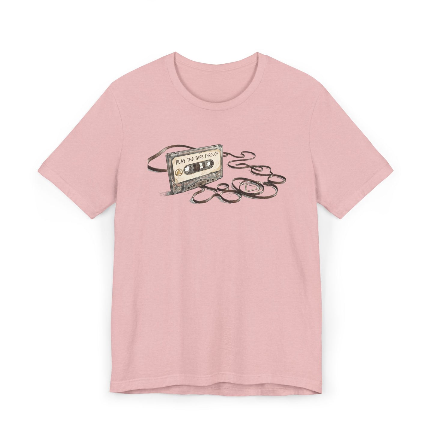 Cassette Tape Tee — 'Play the Past' Vintage Music T-Shirt with “Just For Today” Back Print