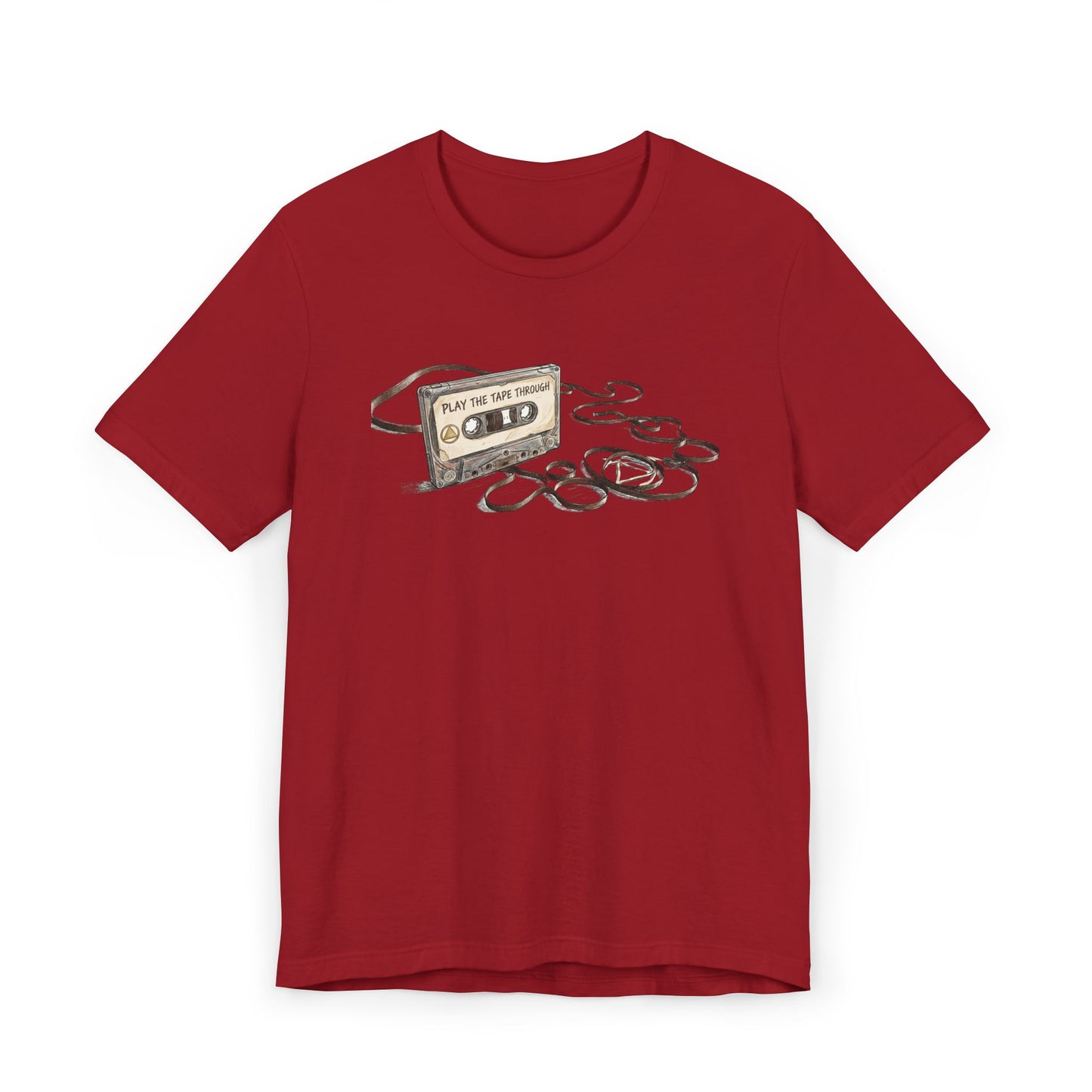Cassette Tape Tee — 'Play the Past' Vintage Music T-Shirt with “Just For Today” Back Print