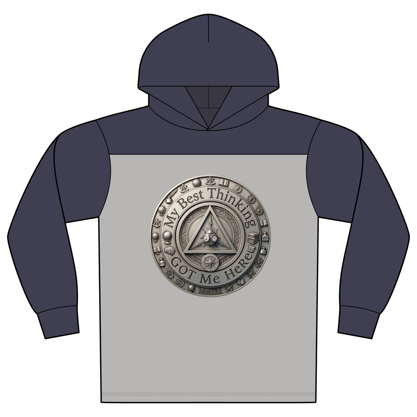 Halftime Hoodie — 'My Best Thinking Got Me Here' Coin Graphic Long-Sleeve Pullover | Amends Apparel Co