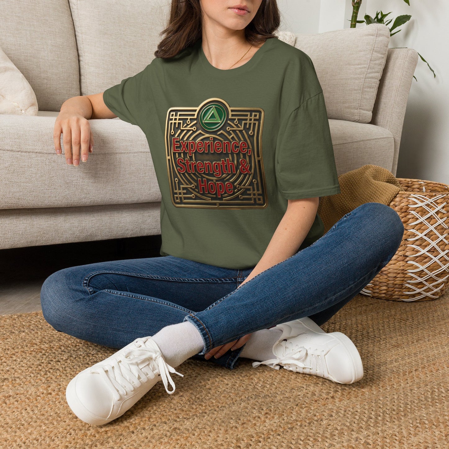 T-Shirt — "Experience, Strength & Hope" Recovery Symbol Tee | Amends Apparel Co