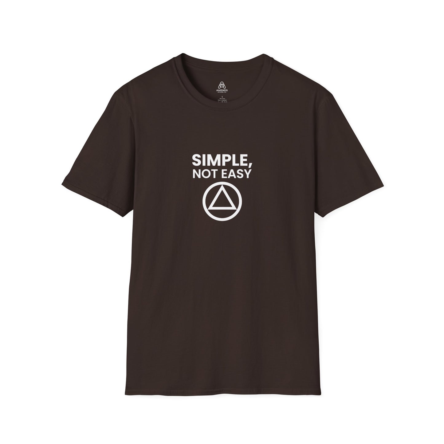 Simple, Not Easy T-Shirt — Minimal Recovery Motivational Tee