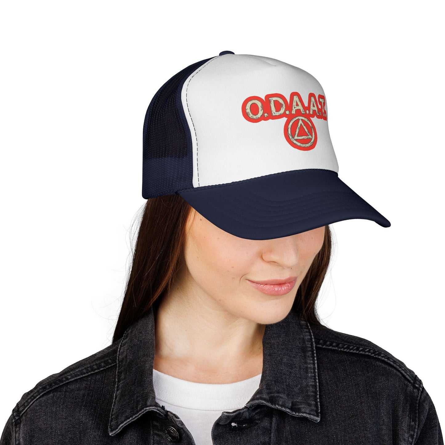 O.D.A.A.T. Trucker Cap — Recovery Sobriety Hat with AA Symbol