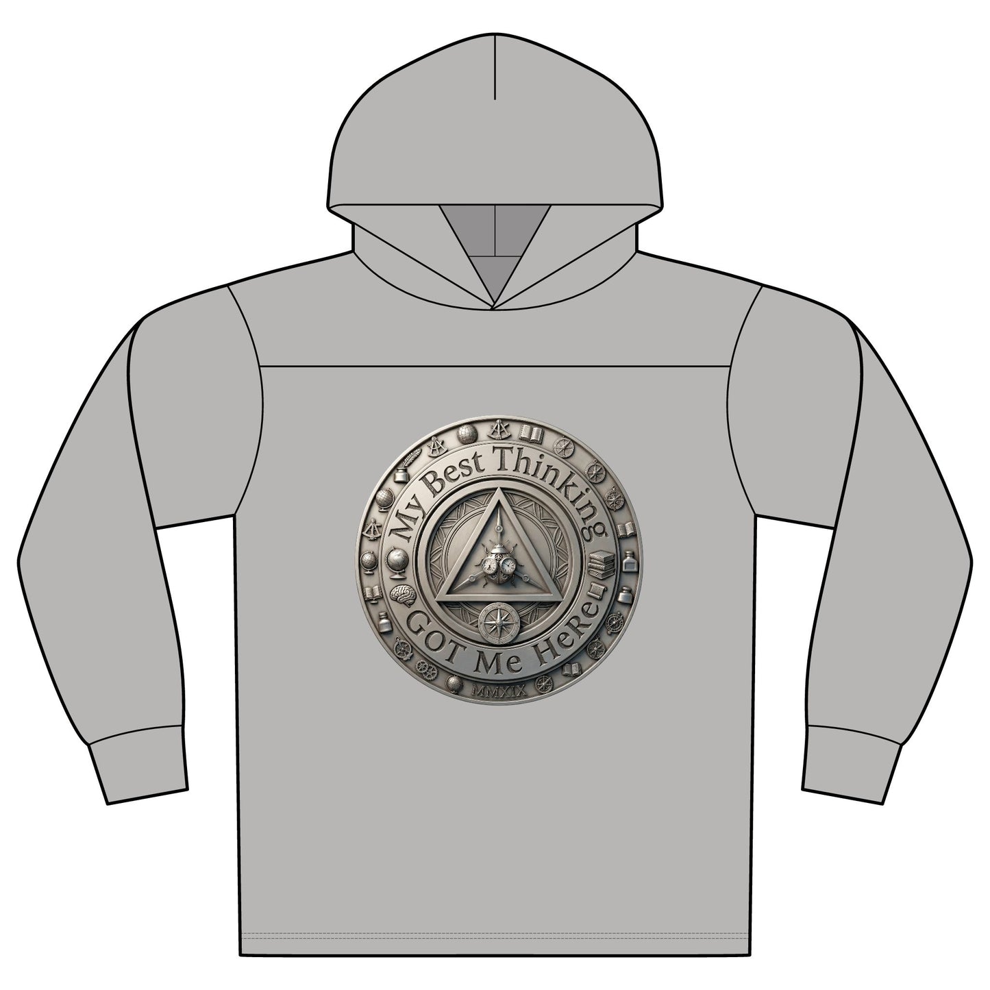 Halftime Hoodie — 'My Best Thinking Got Me Here' Coin Graphic Long-Sleeve Pullover | Amends Apparel Co