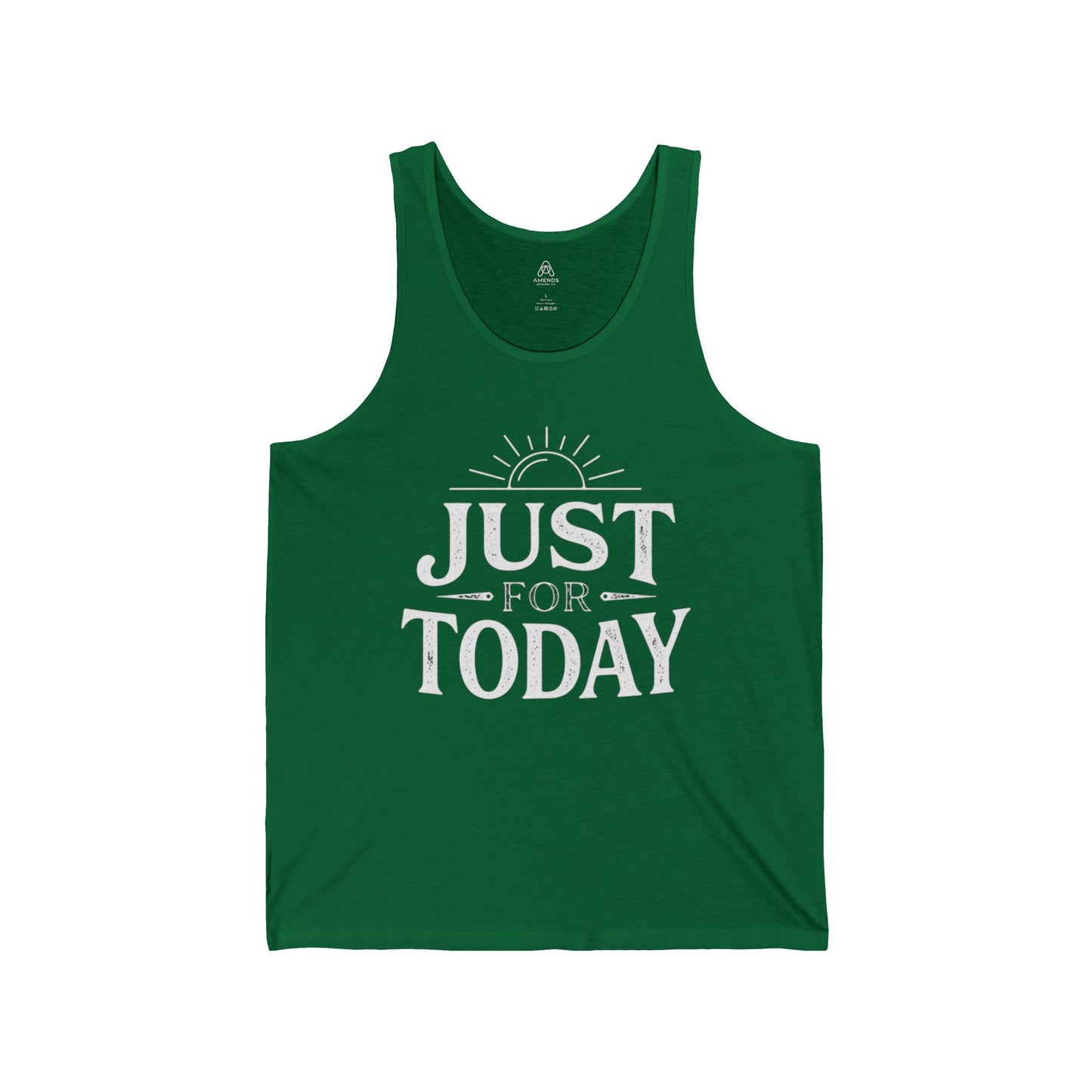 Just For Today Tank Top — Inspirational Sun Graphic Sleeveless Shirt