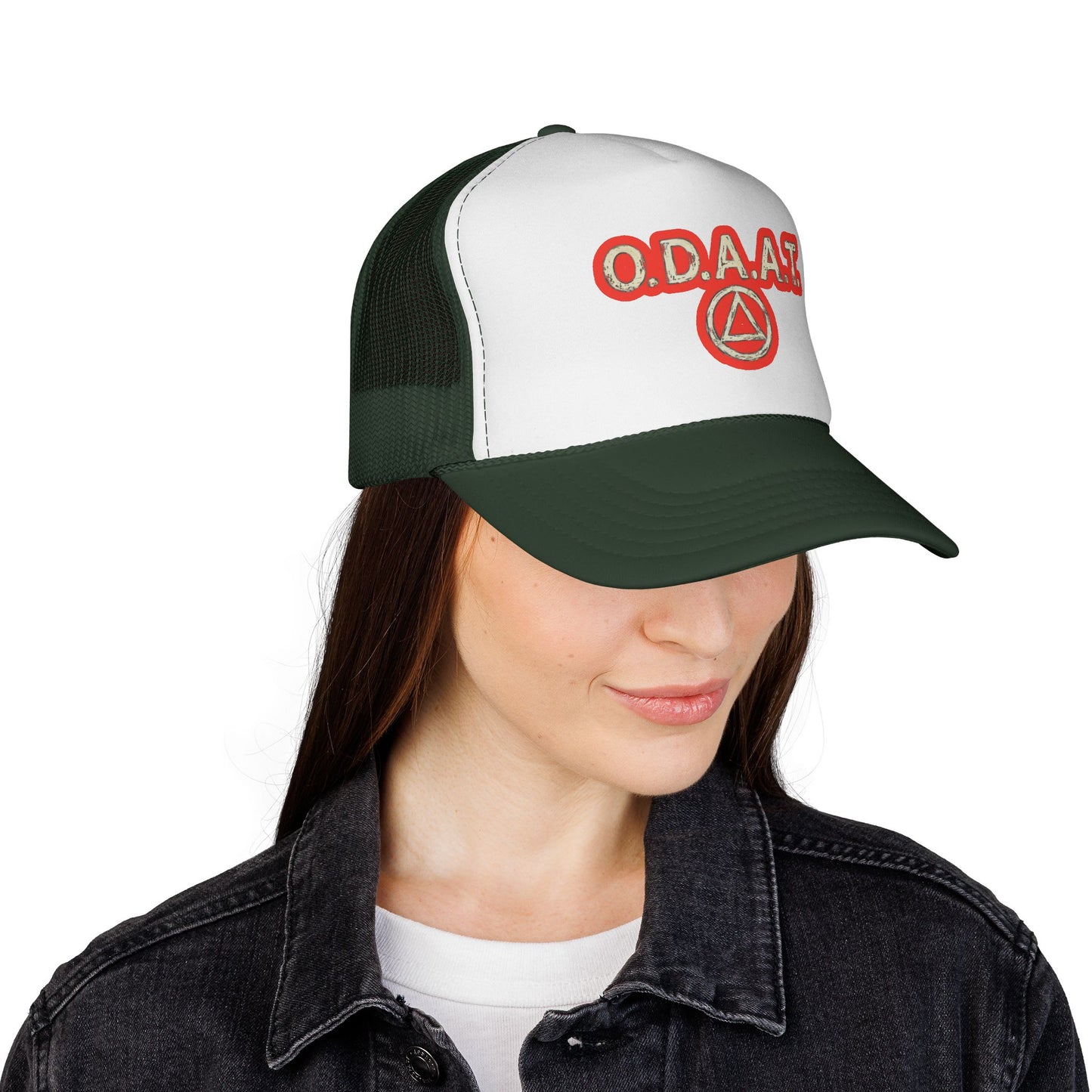 O.D.A.A.T. Trucker Cap — Recovery Sobriety Hat with AA Symbol