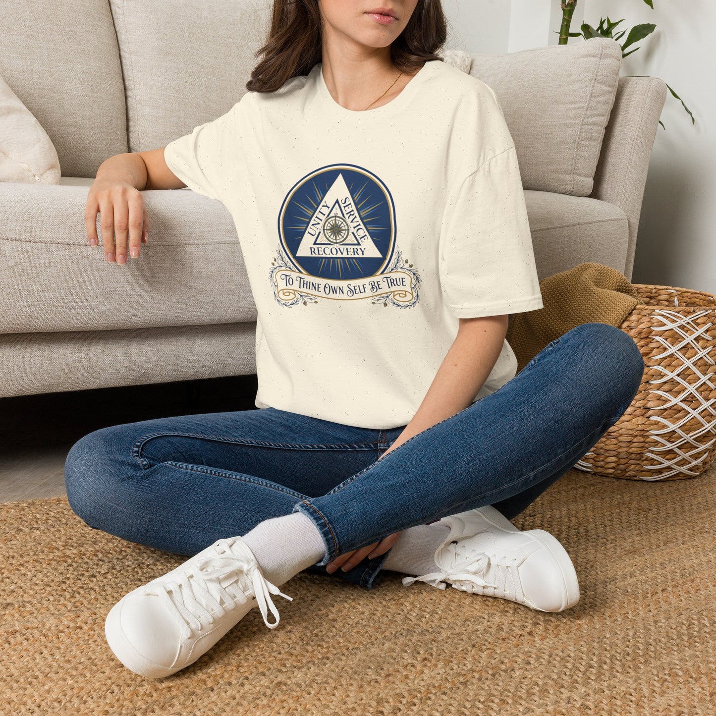 Recovery Triangle T-Shirt — "To Thine Own Self Be True" | Unity Service Recovery Tee