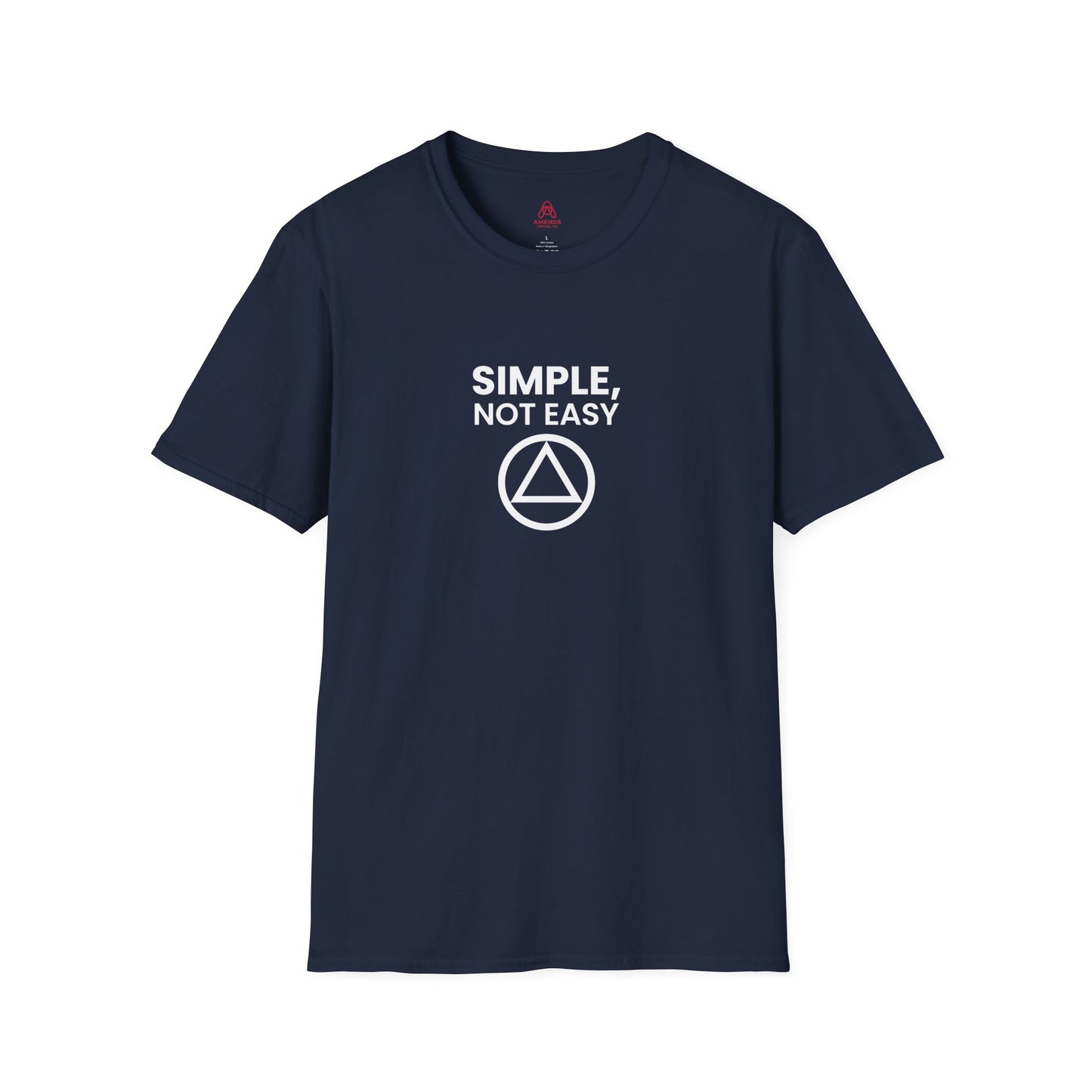 Simple, Not Easy T-Shirt — Minimal Recovery Motivational Tee