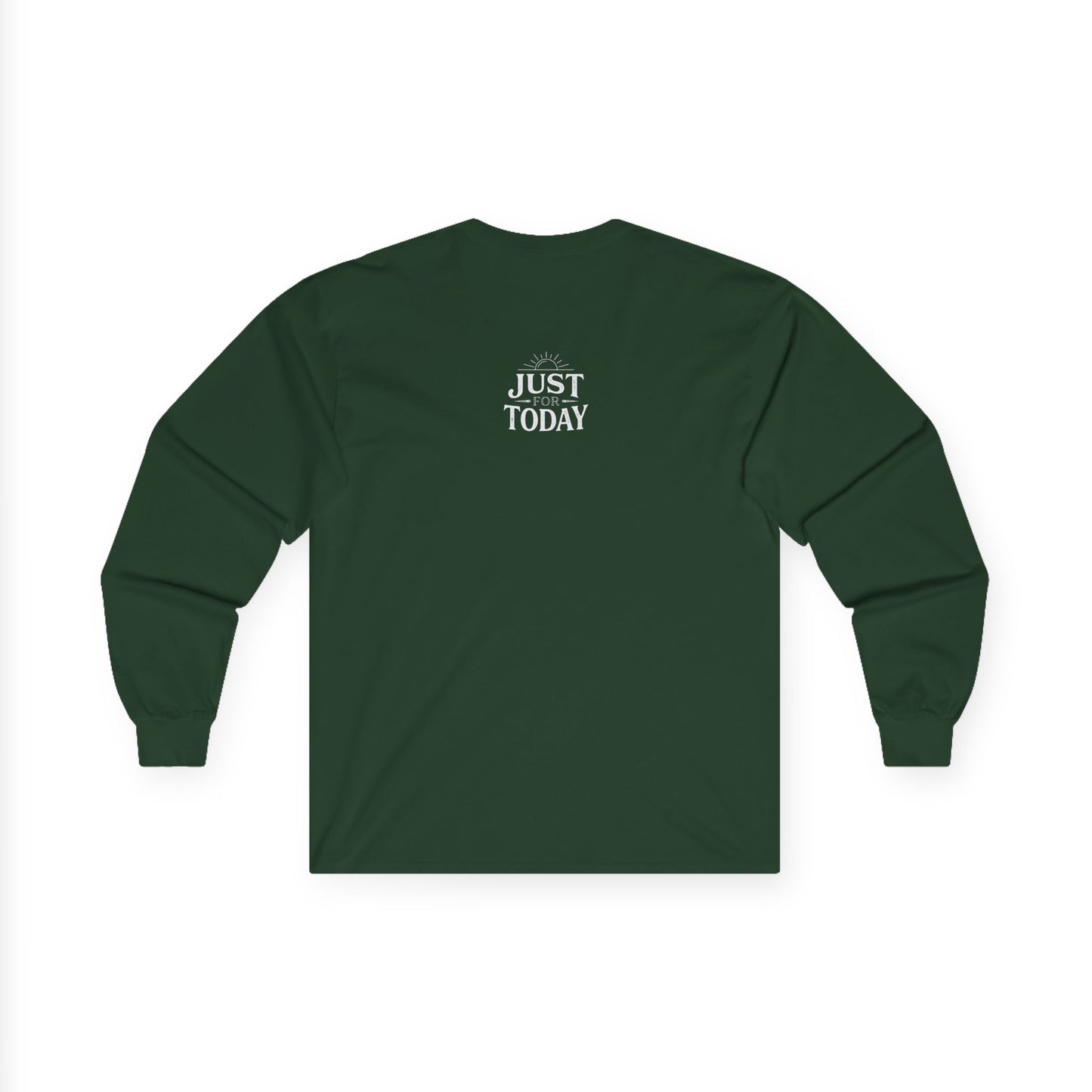 Long Sleeve Tee — "My Best Thinking Got Me Here" Recovery Coin Design (Back: Just Today) | Amends Apparel Co