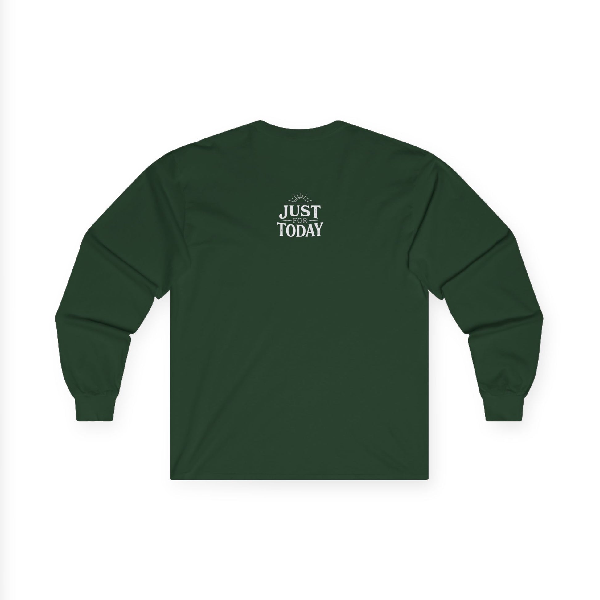 Long Sleeve Tee — "My Best Thinking Got Me Here" Recovery Coin Design (Back: Just Today) | Amends Apparel Co