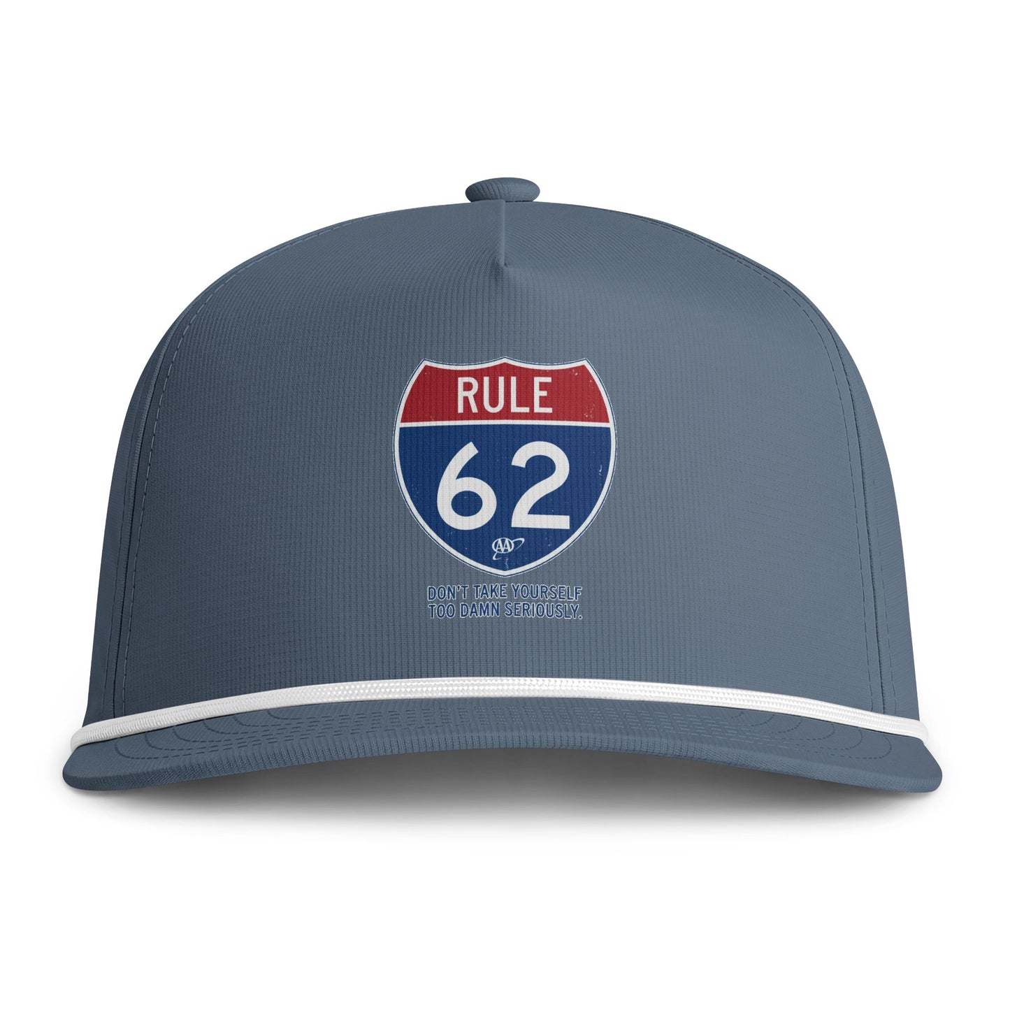 Rule 62 Rope Cap — Vintage Road Sign Embroidered Baseball Hat | Amends Apparel Co