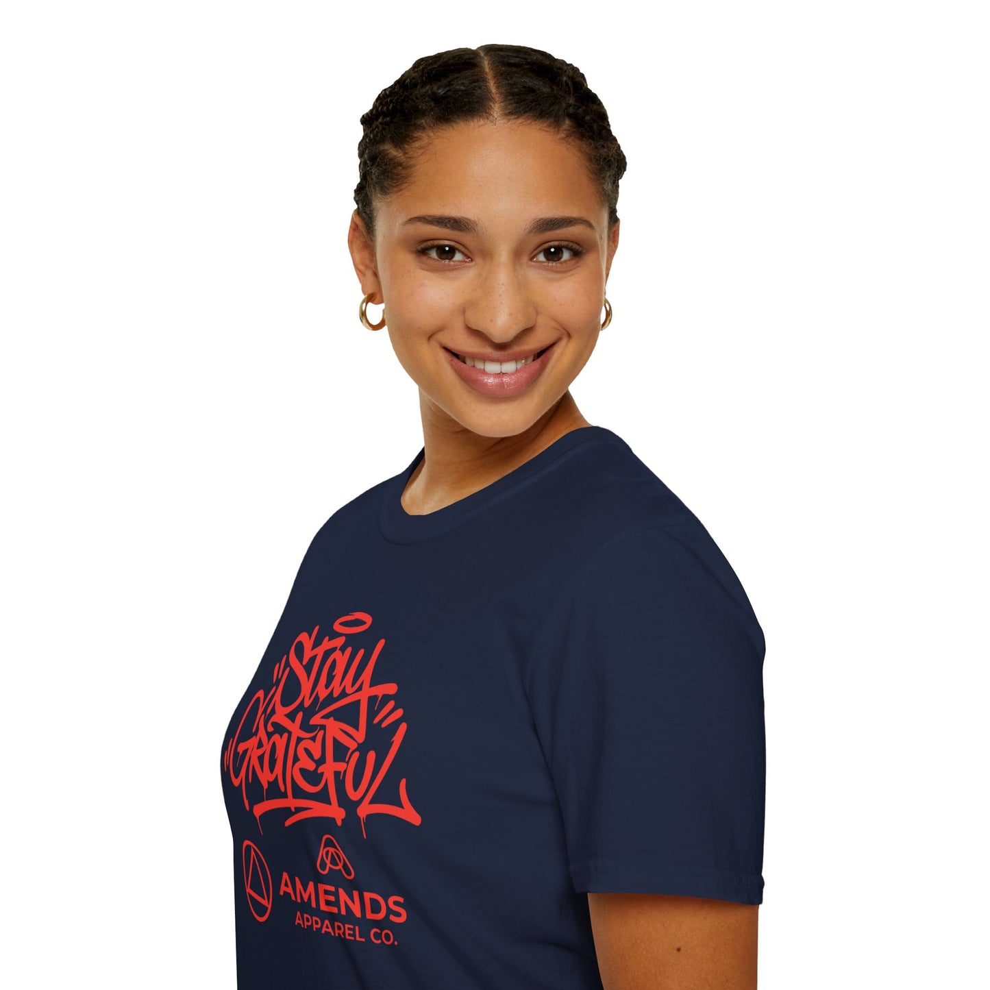 Stay Grateful T-Shirt — Inspirational Graffiti Script Tee