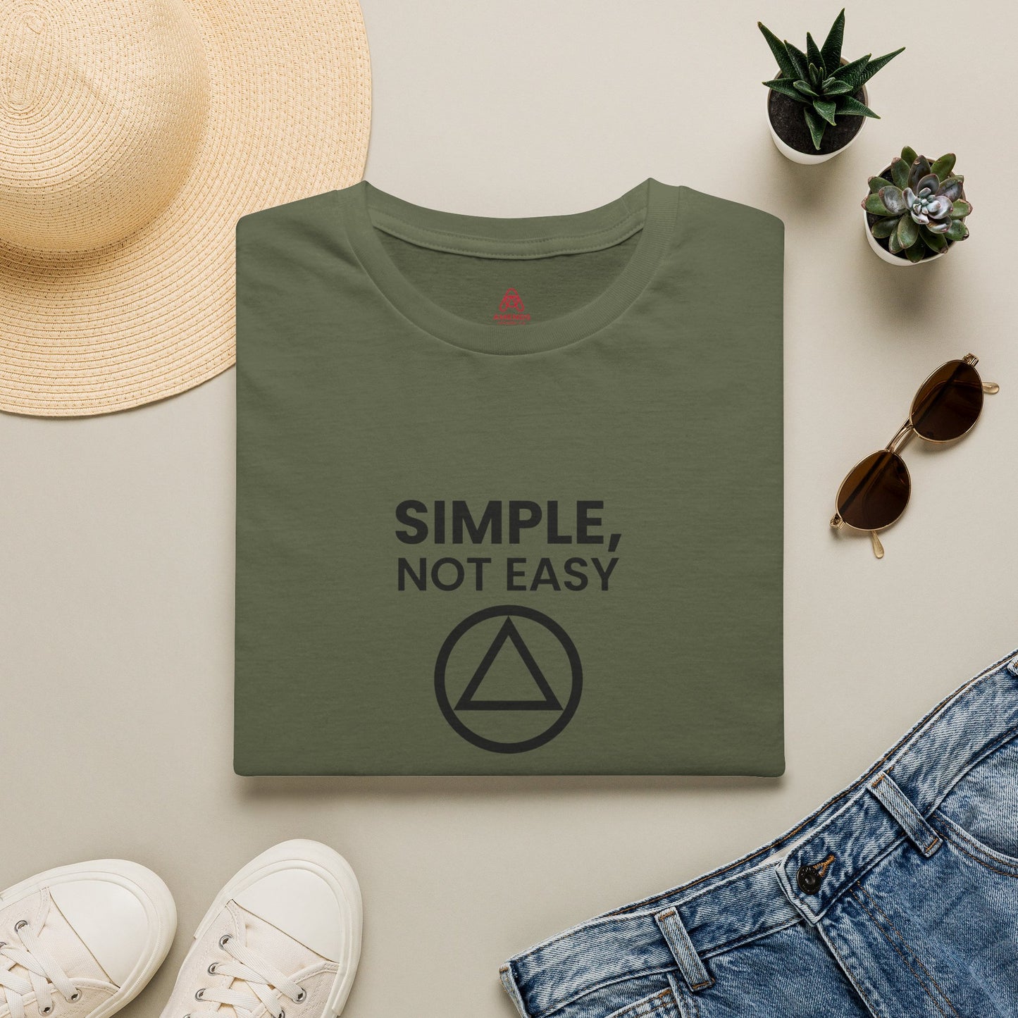 Simple, Not Easy T-Shirt — Minimal Recovery Motivational Tee
