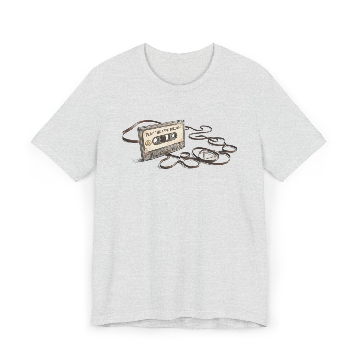 Cassette Tape Tee — 'Play the Past' Vintage Music T-Shirt with “Just For Today” Back Print