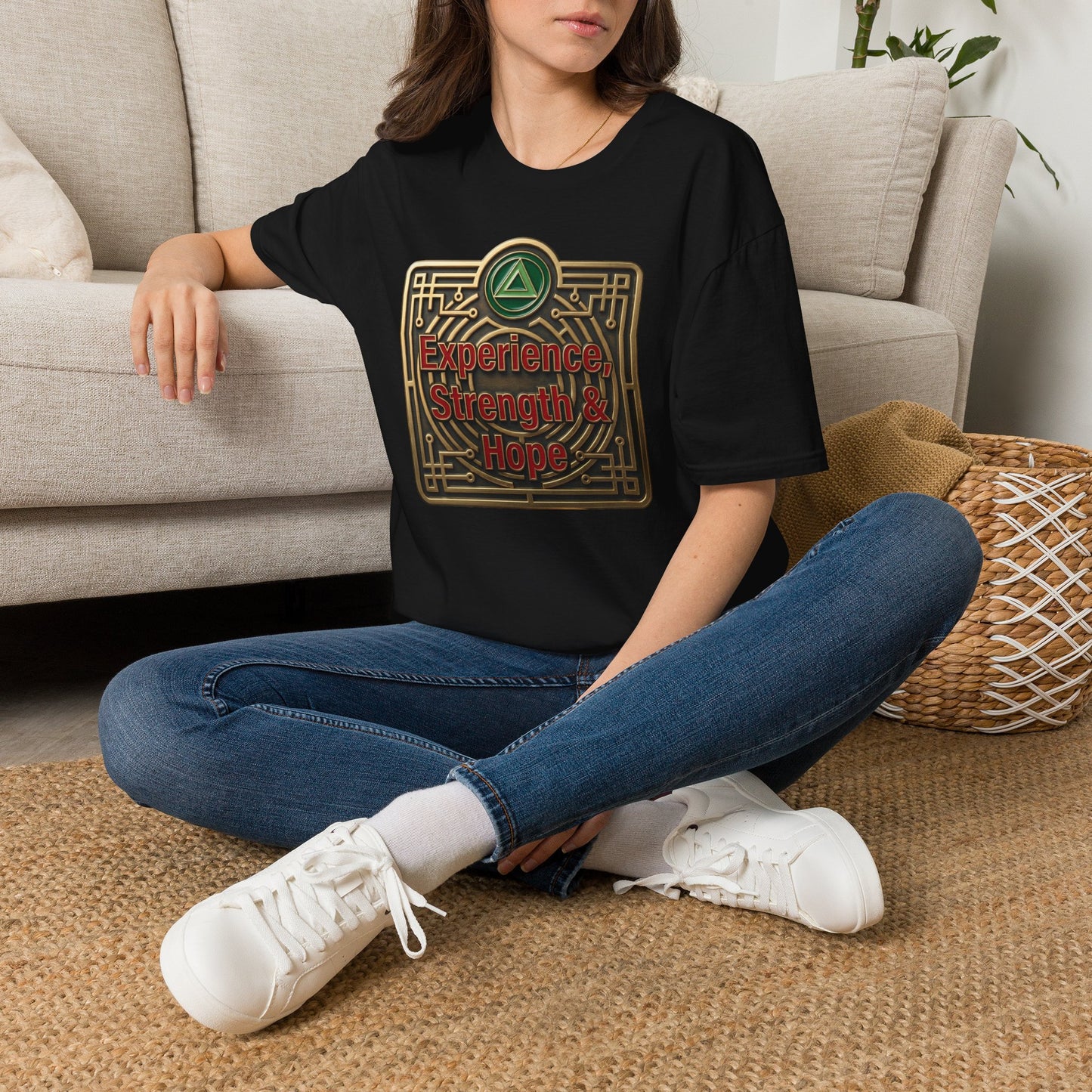 T-Shirt — "Experience, Strength & Hope" Recovery Symbol Tee | Amends Apparel Co