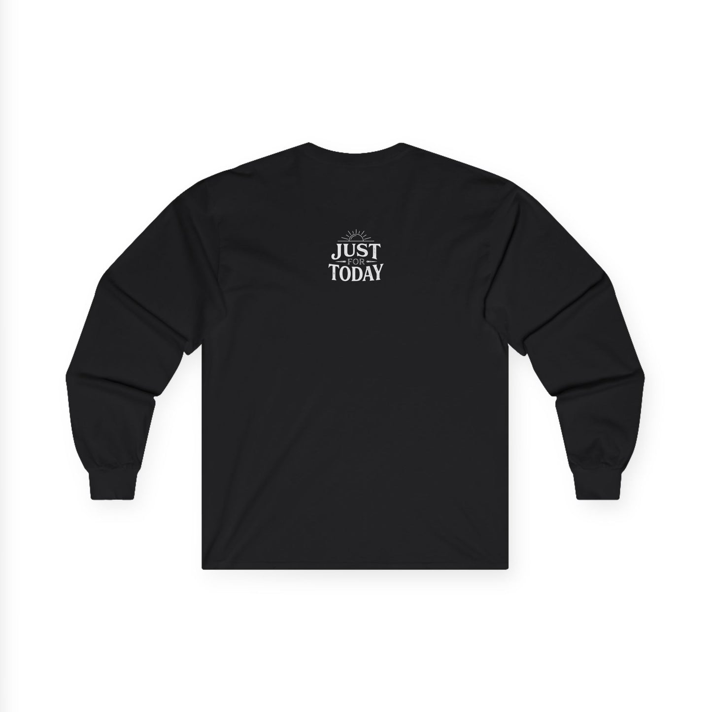 Long Sleeve Tee — "My Best Thinking Got Me Here" Recovery Coin Design (Back: Just Today) | Amends Apparel Co