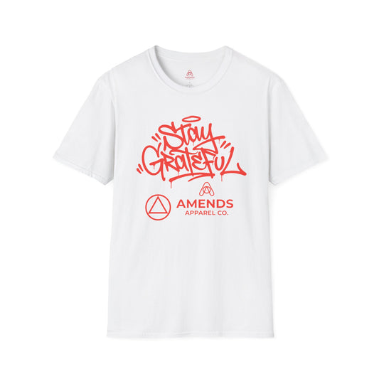 Stay Grateful T-Shirt — Inspirational Graffiti Script Tee | Amends Apparel Co