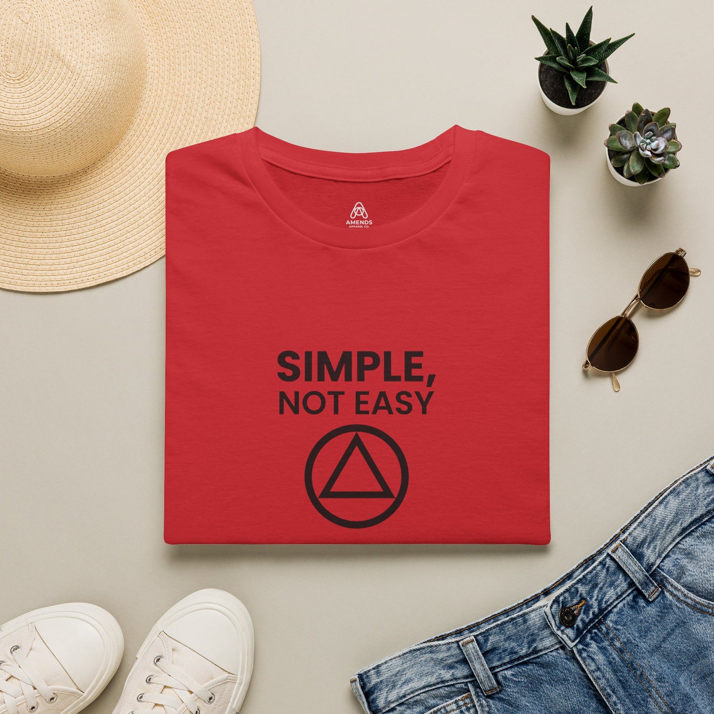 Simple, Not Easy T-Shirt — Minimal Recovery Motivational Tee