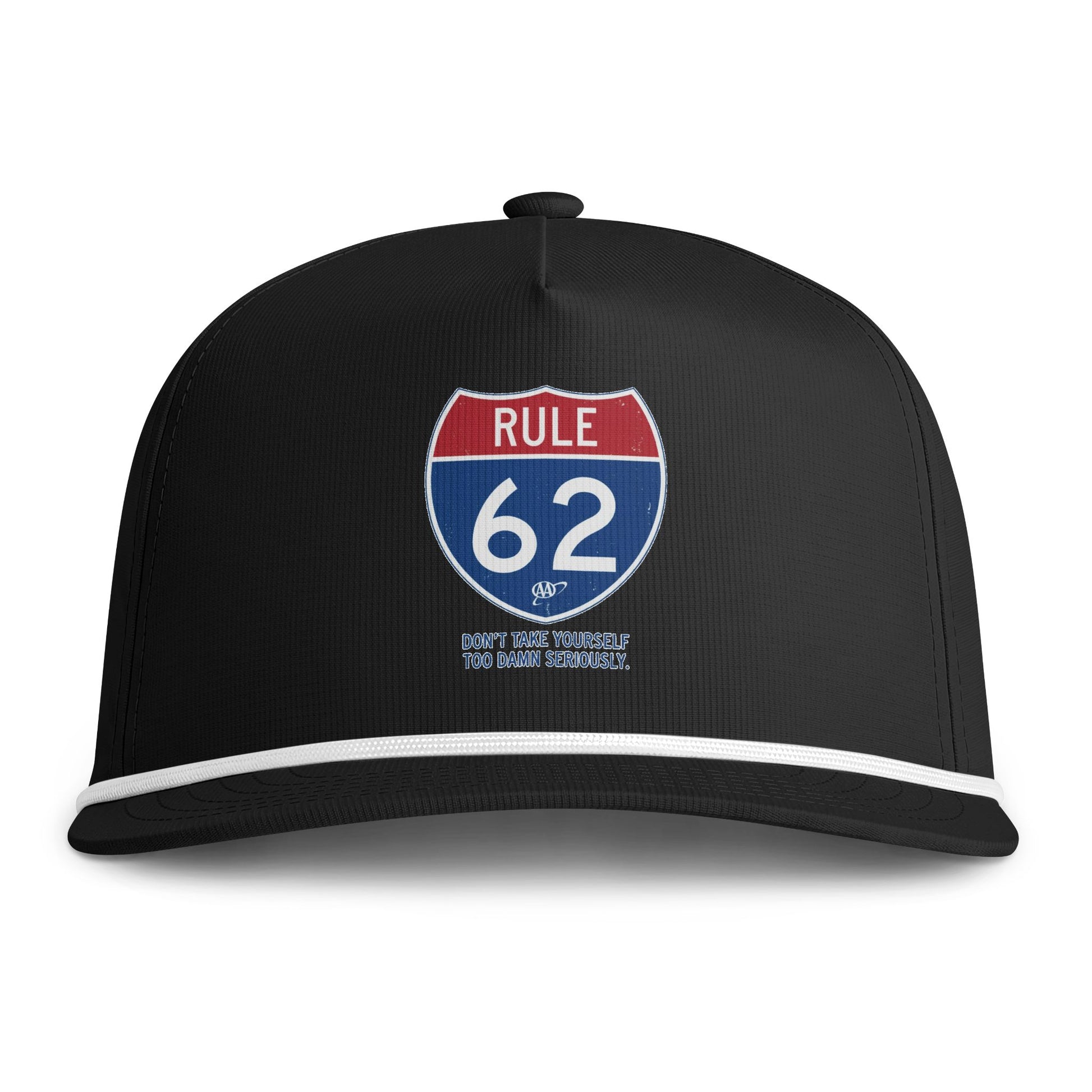 Rule 62 Rope Cap — Vintage Road Sign Embroidered Baseball Hat | Amends Apparel Co