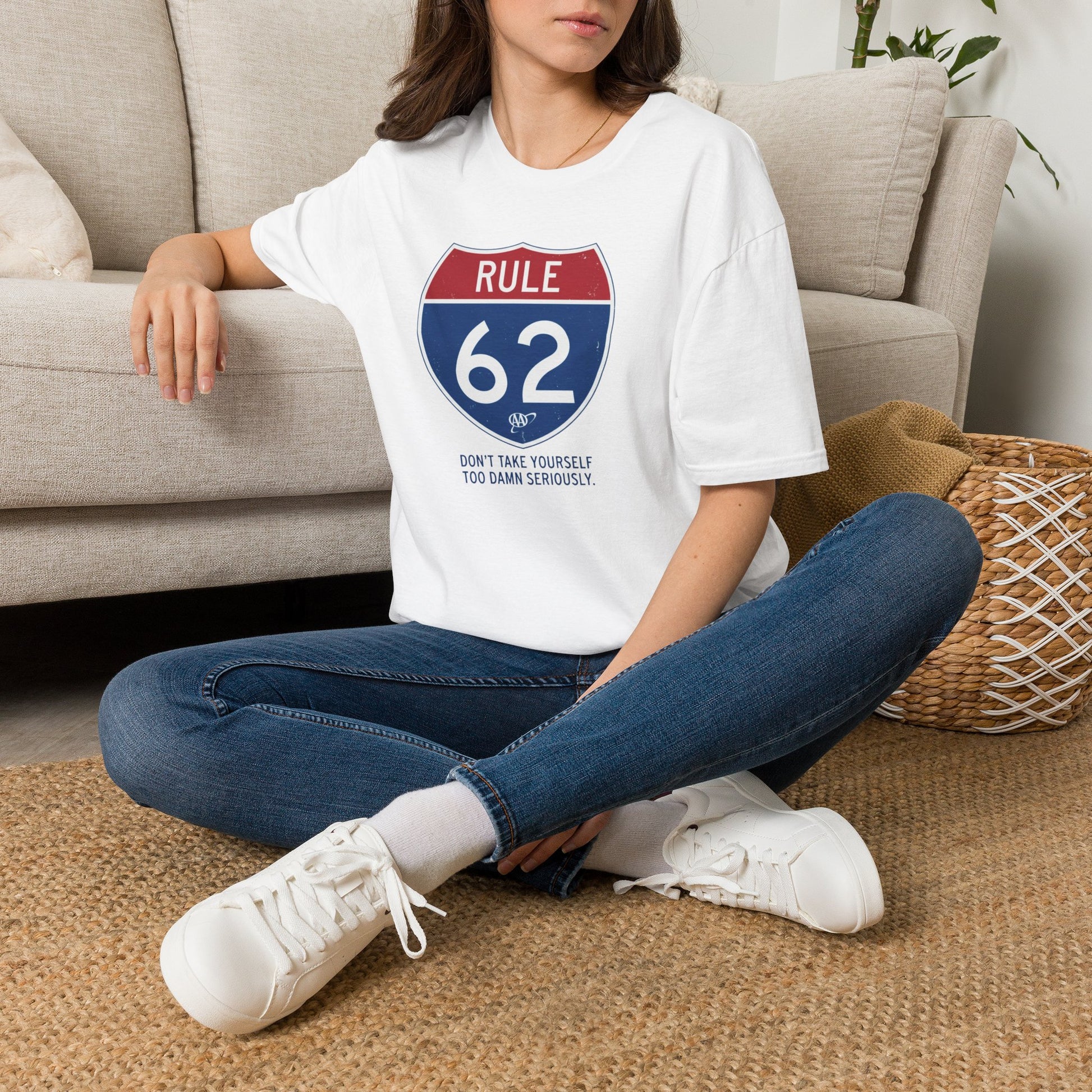 Rule 62 T‑Shirt — "Don’t Take Yourself Too Damn Seriously" Relaxed Tee | Amends Apparel Co