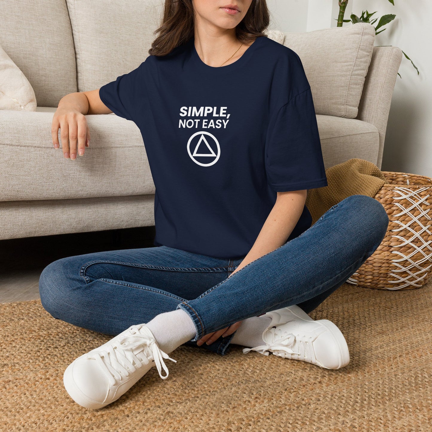 Simple, Not Easy T-Shirt — Minimal Recovery Motivational Tee