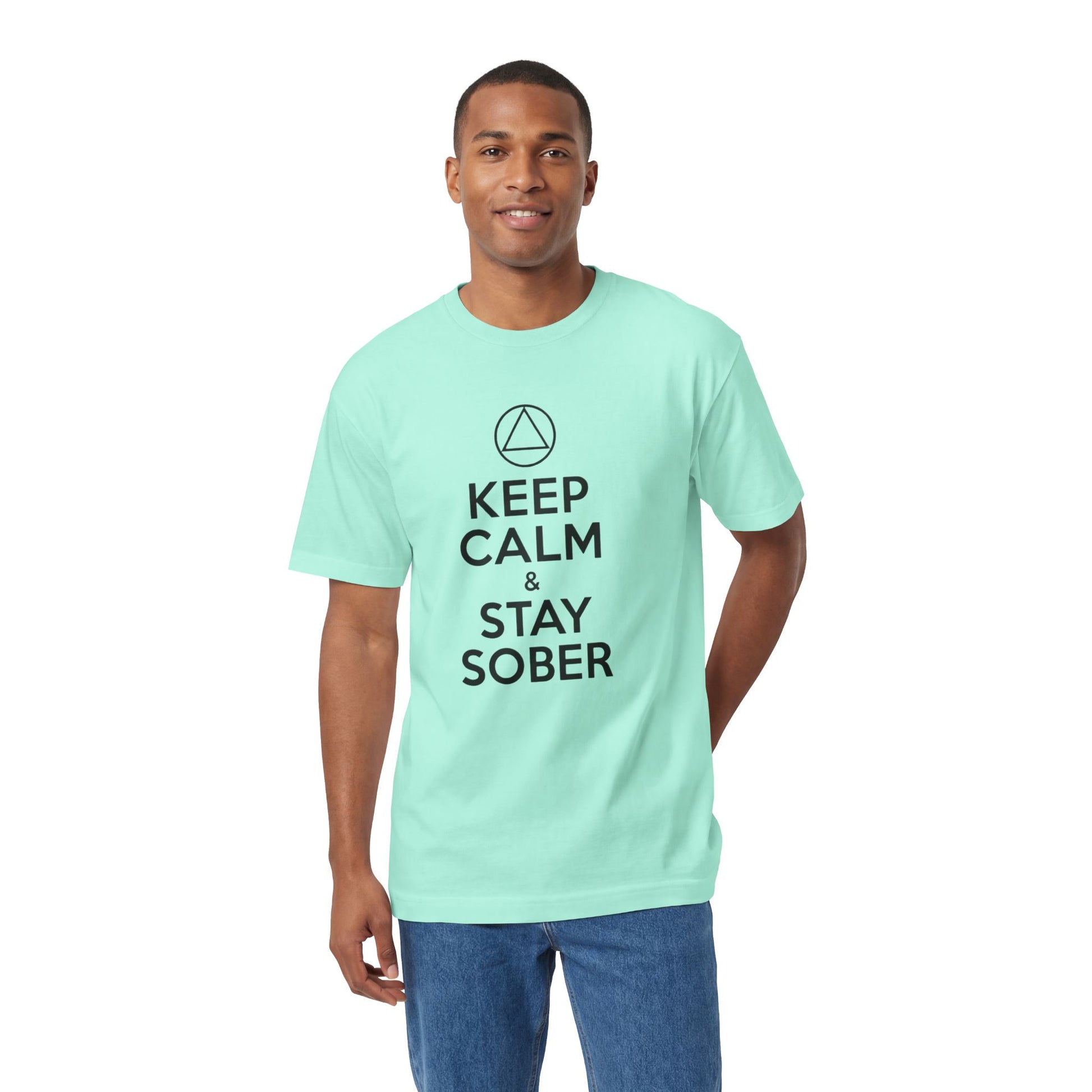 Keep Calm & Stay Sober T‑Shirt — "Just For Today" Recovery Tee | Amends Apparel Co