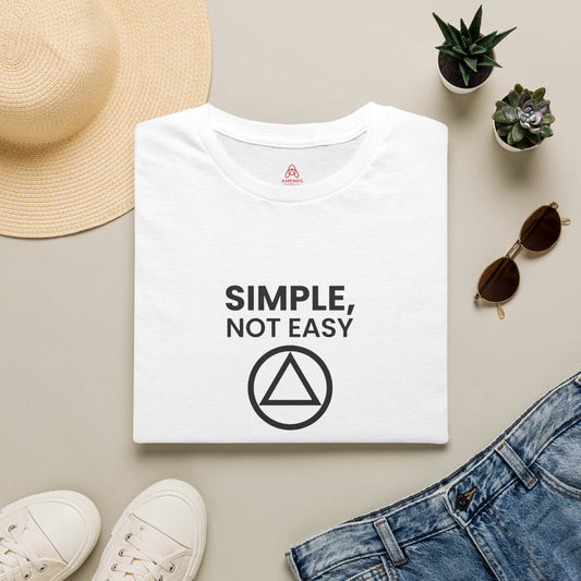 Simple, Not Easy T-Shirt — Minimal Recovery Motivational Tee