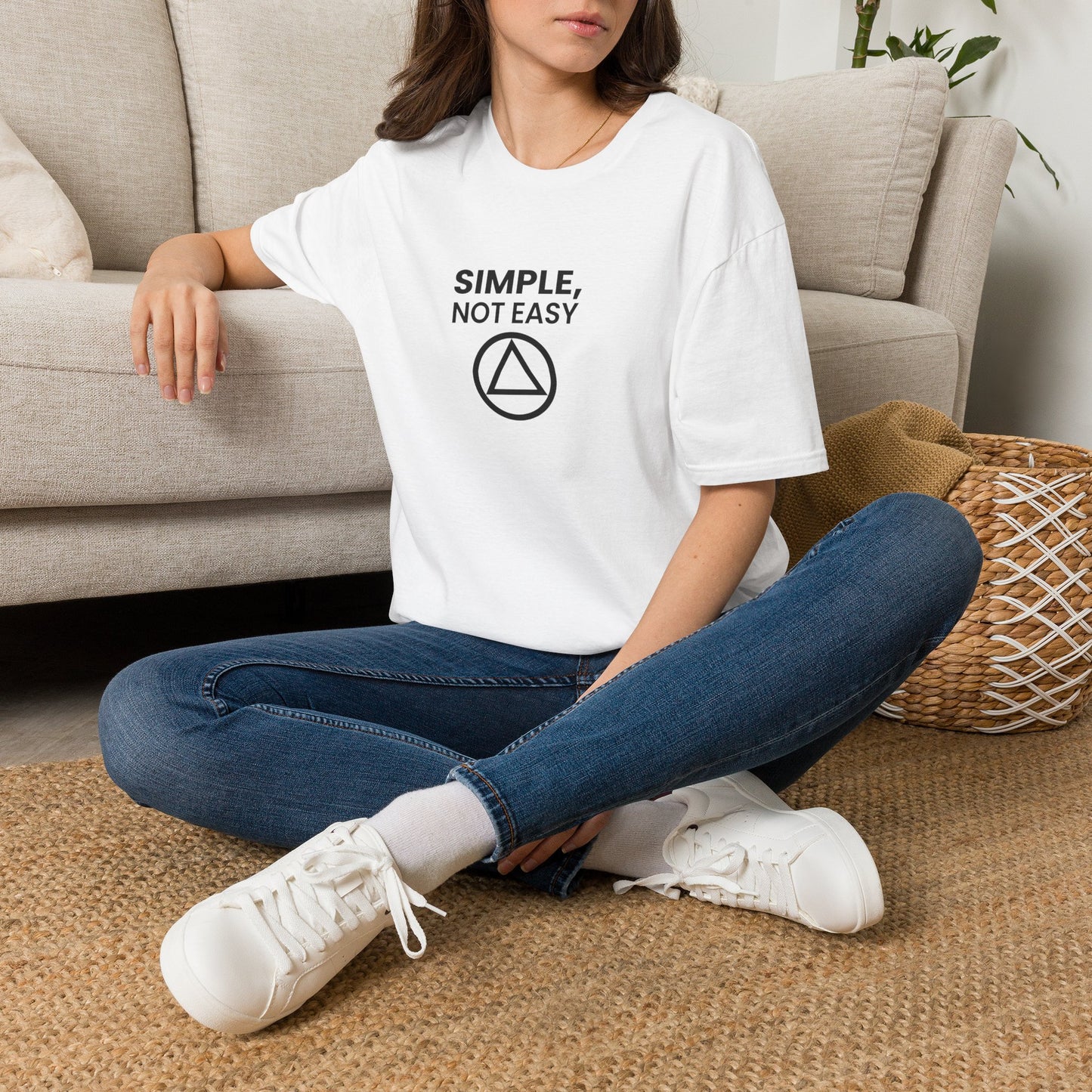 Simple, Not Easy T-Shirt — Minimal Recovery Motivational Tee