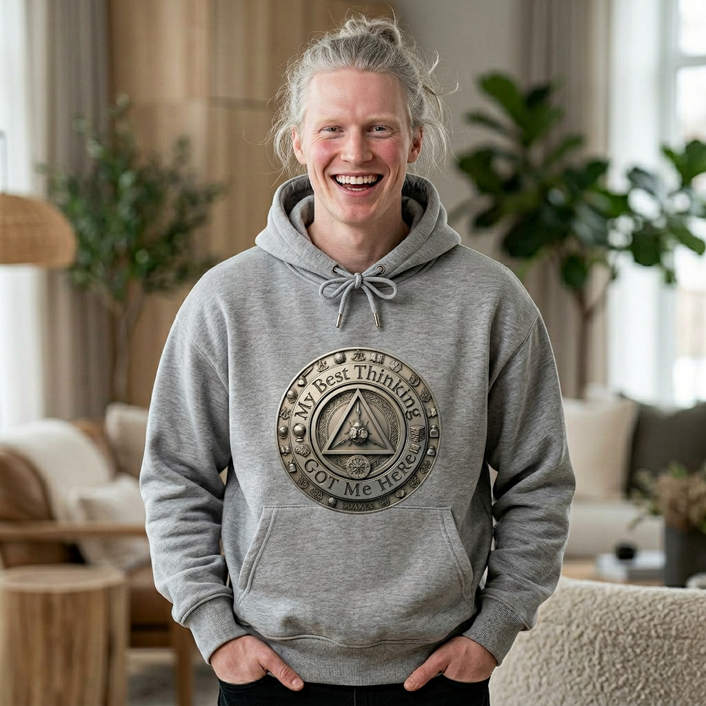 Halftime Hoodie — 'My Best Thinking Got Me Here' Coin Graphic Long-Sleeve Pullover | Amends Apparel Co