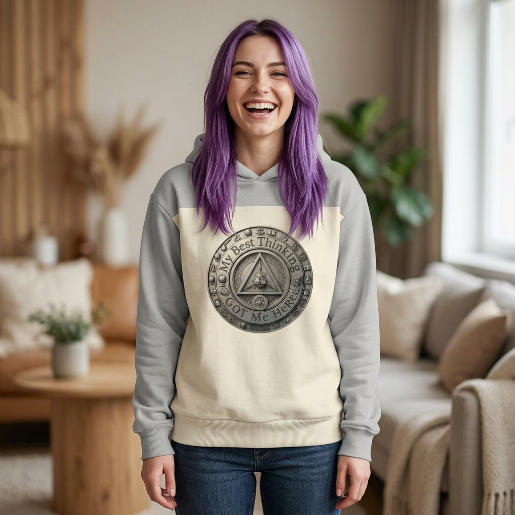 Halftime Hoodie — 'My Best Thinking Got Me Here' Coin Graphic Long-Sleeve Pullover | Amends Apparel Co