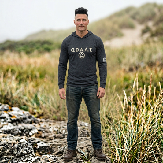 O.D.A.A.T. Hooded Long Sleeve Tee — Recovery Symbol Hoodie Tee | Amends Apparel Co