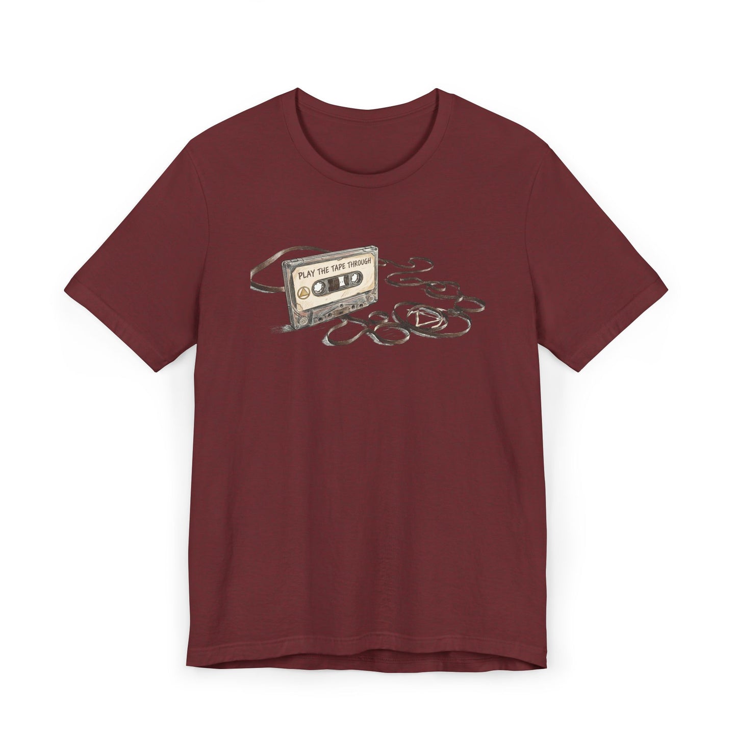 Cassette Tape Tee — 'Play the Past' Vintage Music T-Shirt with “Just For Today” Back Print