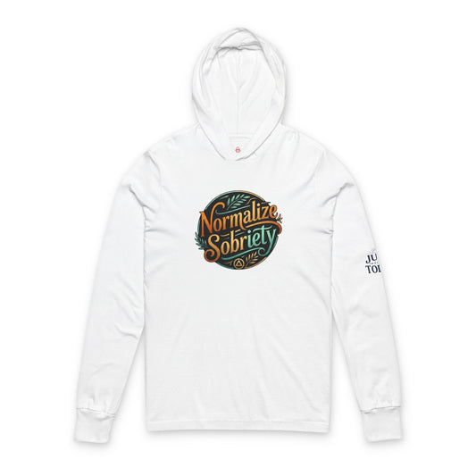 Normalize Sobriety Hooded Long Sleeve Tee | Amends Apparel Co