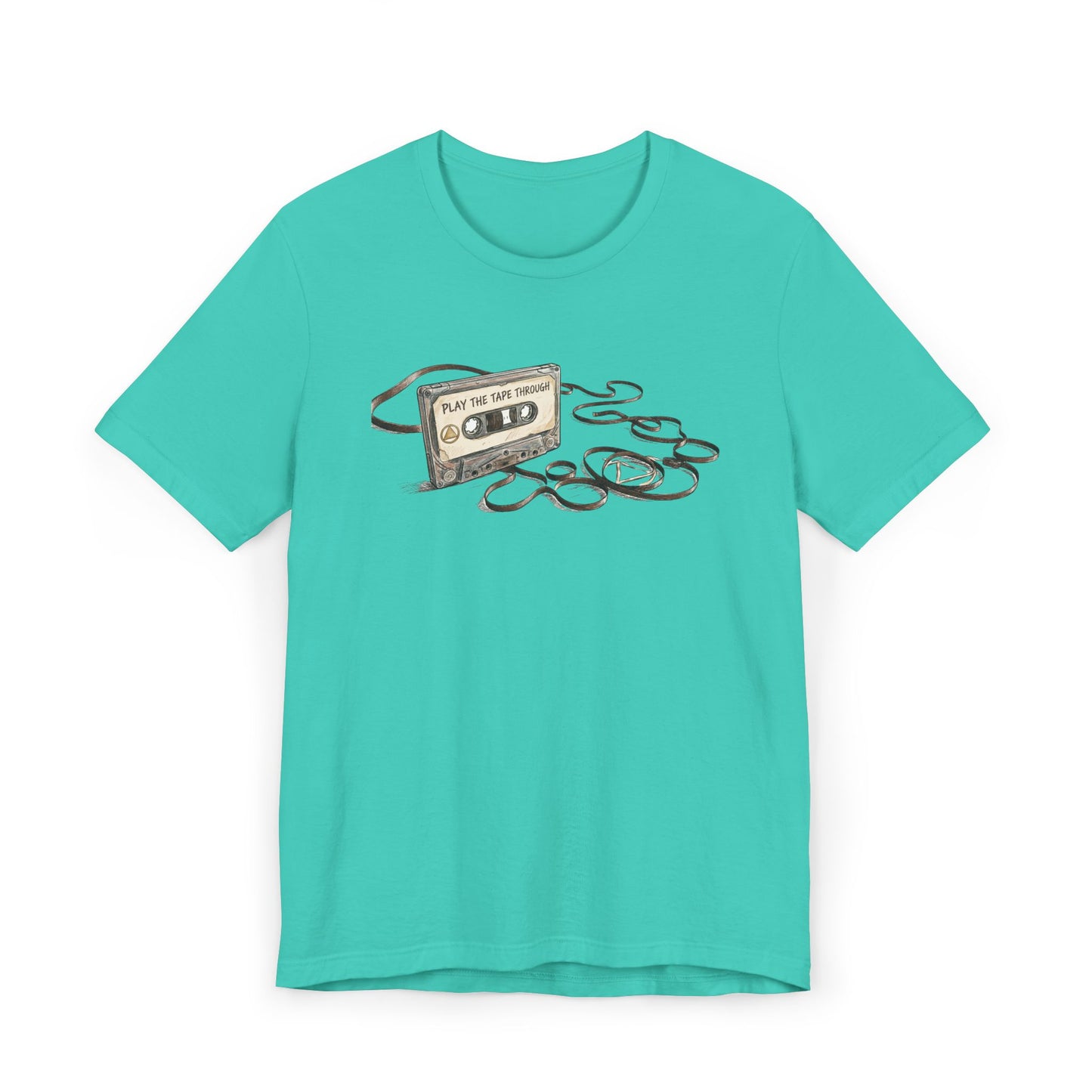 Cassette Tape Tee — 'Play the Past' Vintage Music T-Shirt with “Just For Today” Back Print