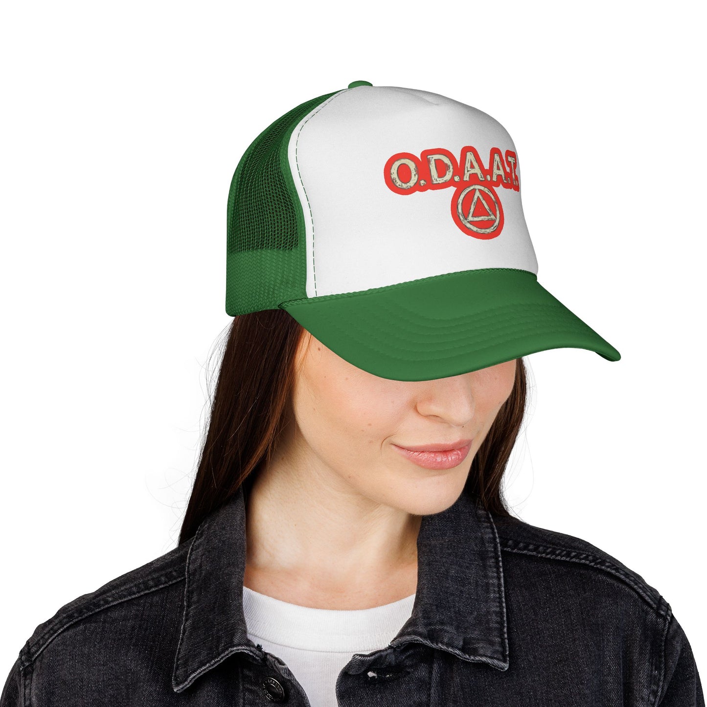 O.D.A.A.T. Trucker Cap — Recovery Sobriety Hat with AA Symbol