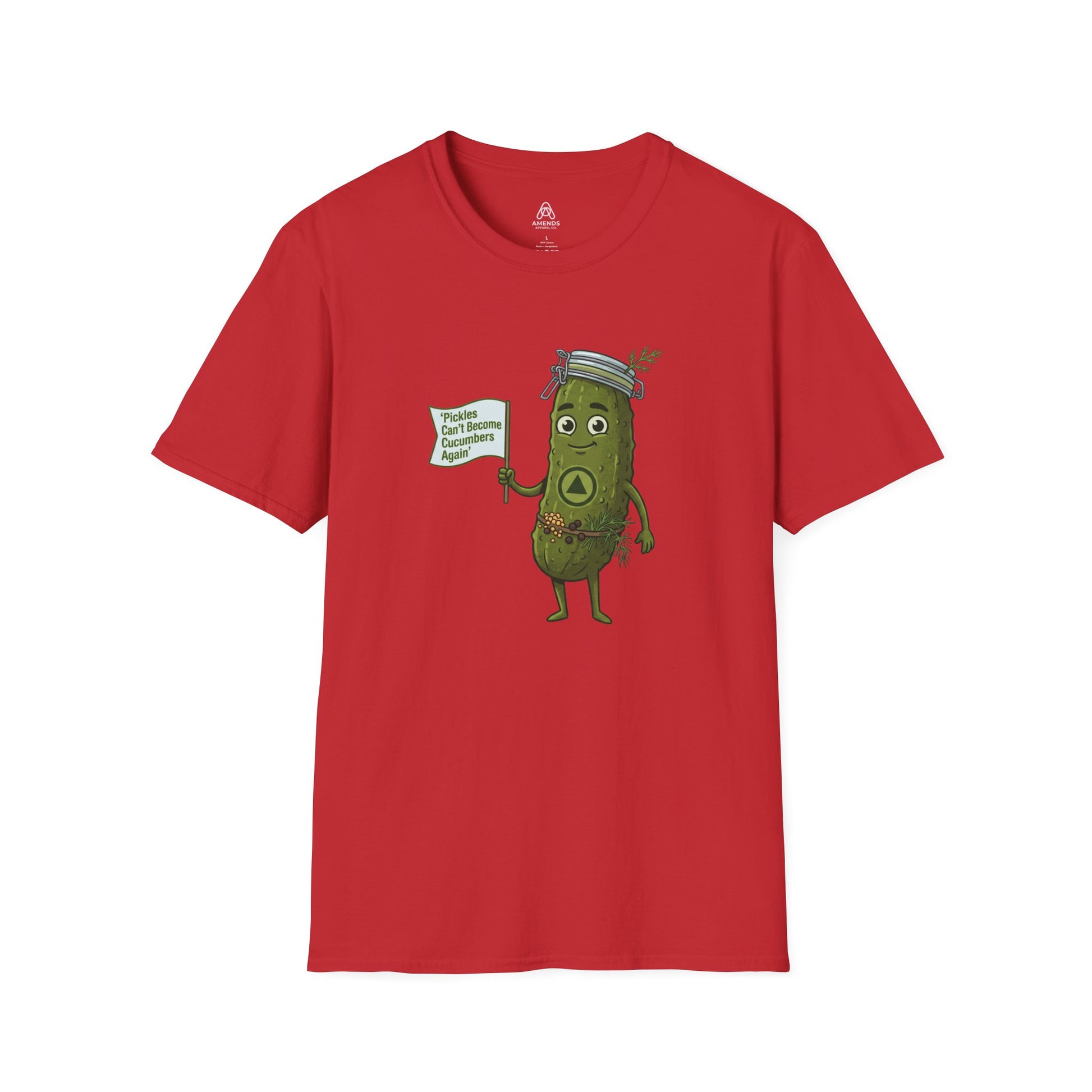 “Pickles Can’t Become Cucumbers Again” Funny Recovery Tee | Amends Apparel Co