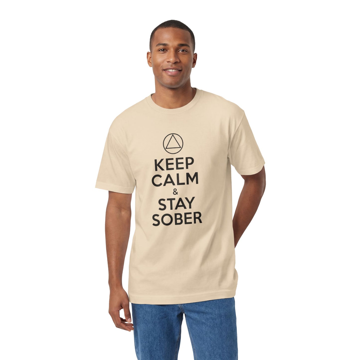 Keep Calm & Stay Sober T‑Shirt — "Just For Today" Recovery Tee | Amends Apparel Co