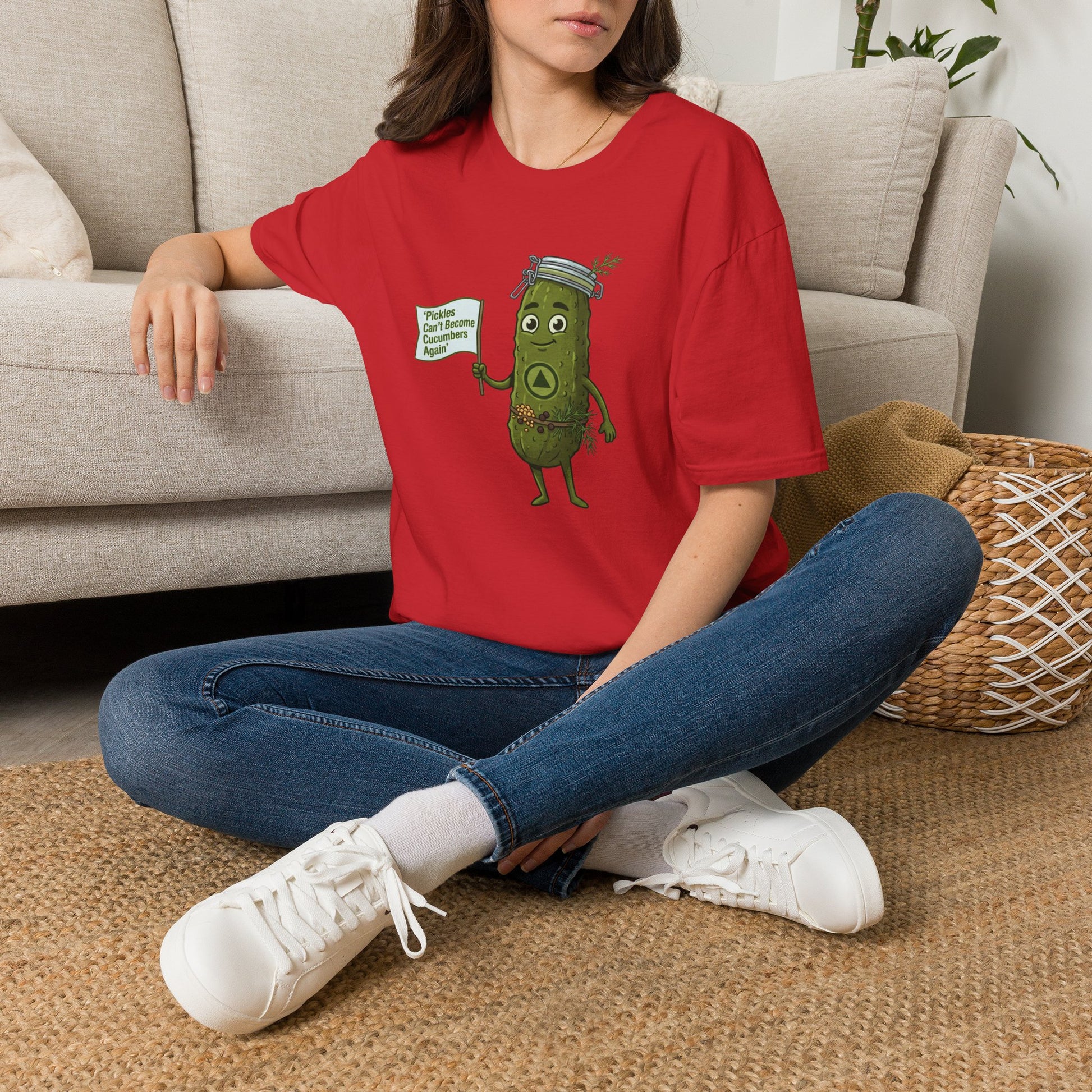 “Pickles Can’t Become Cucumbers Again” Funny Recovery Tee | Amends Apparel Co