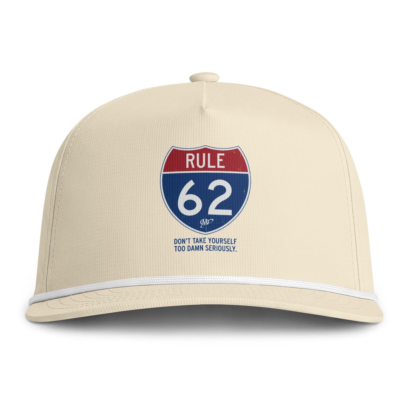 Rule 62 Rope Cap — Vintage Road Sign Embroidered Baseball Hat | Amends Apparel Co