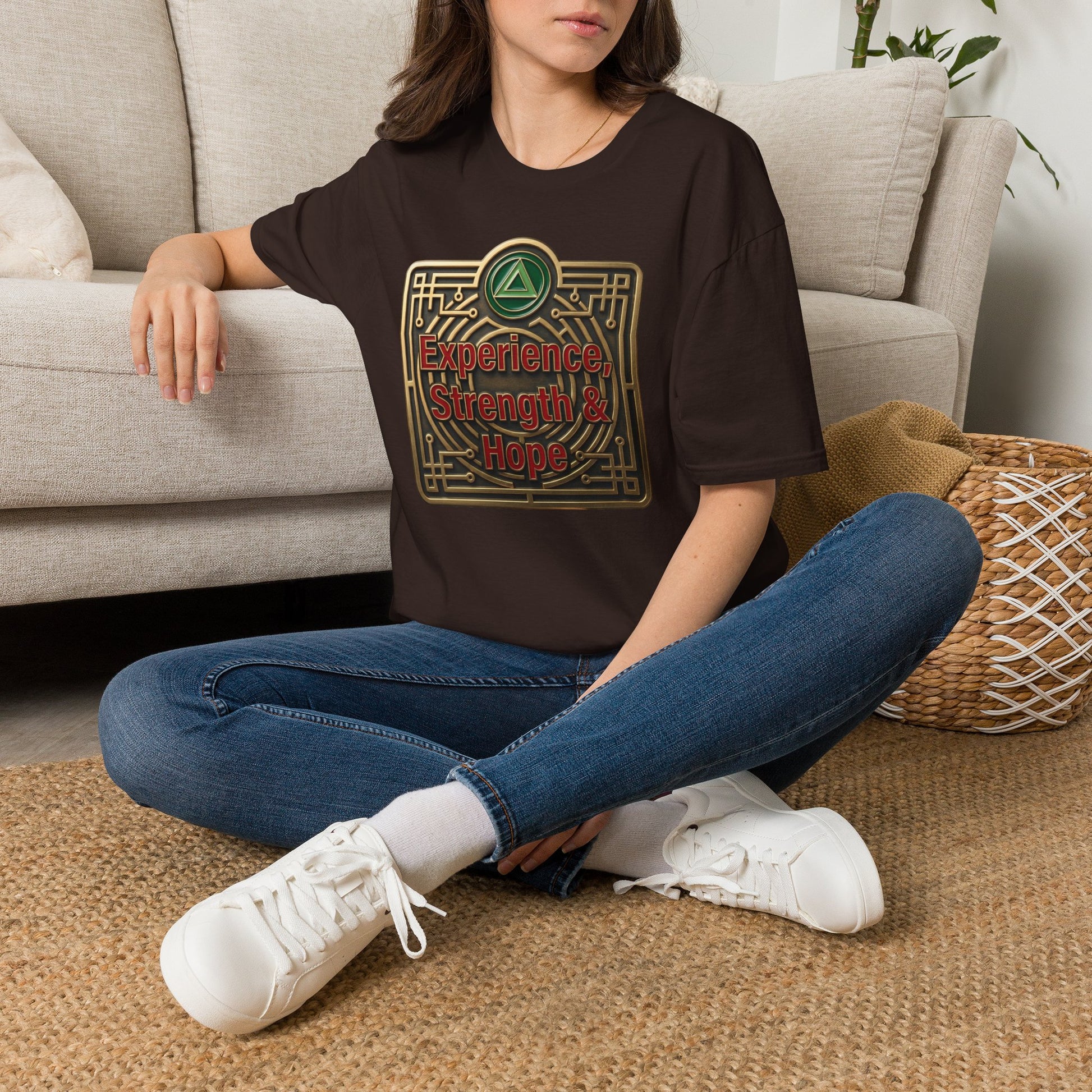 T-Shirt — "Experience, Strength & Hope" Recovery Symbol Tee | Amends Apparel Co