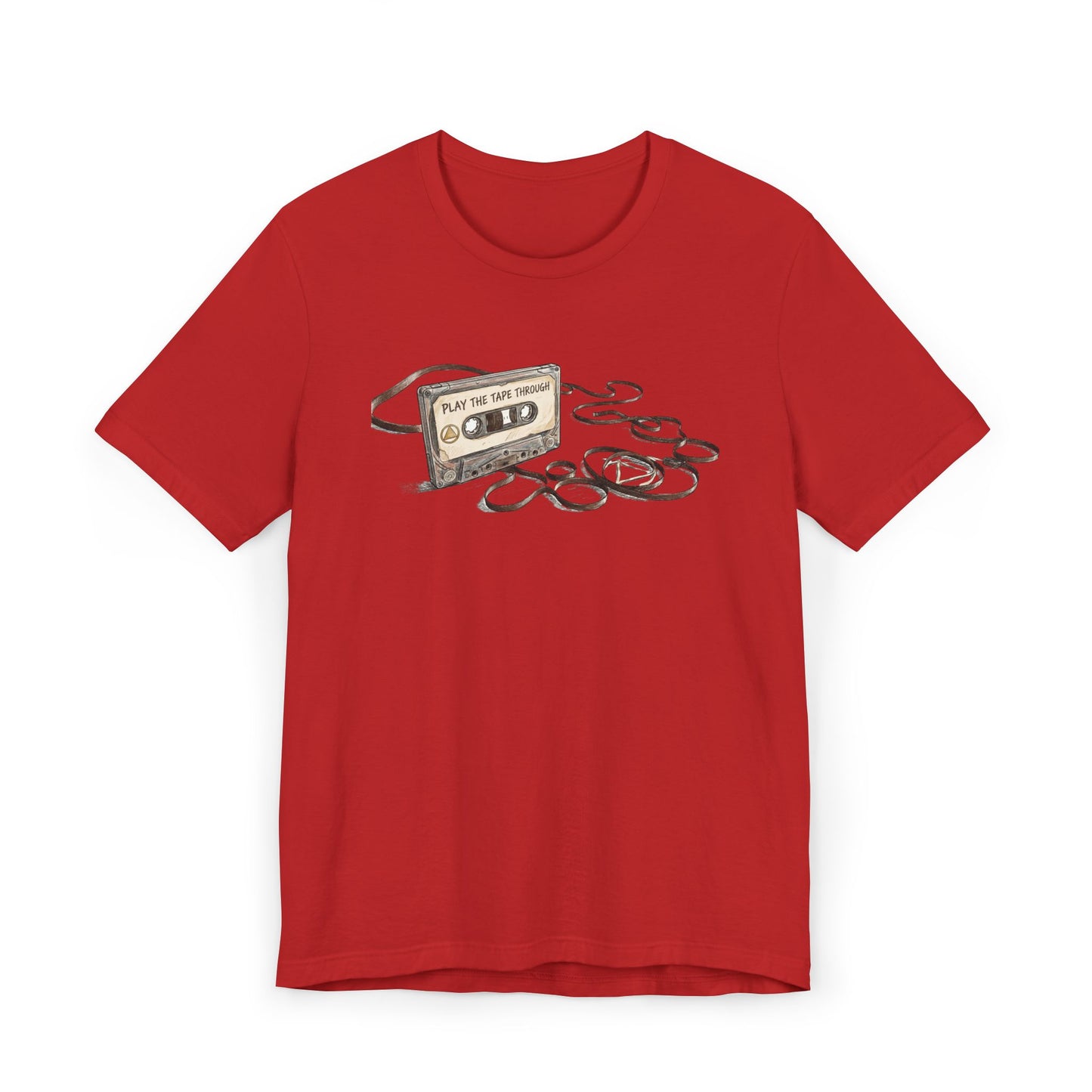 Cassette Tape Tee — 'Play the Past' Vintage Music T-Shirt with “Just For Today” Back Print
