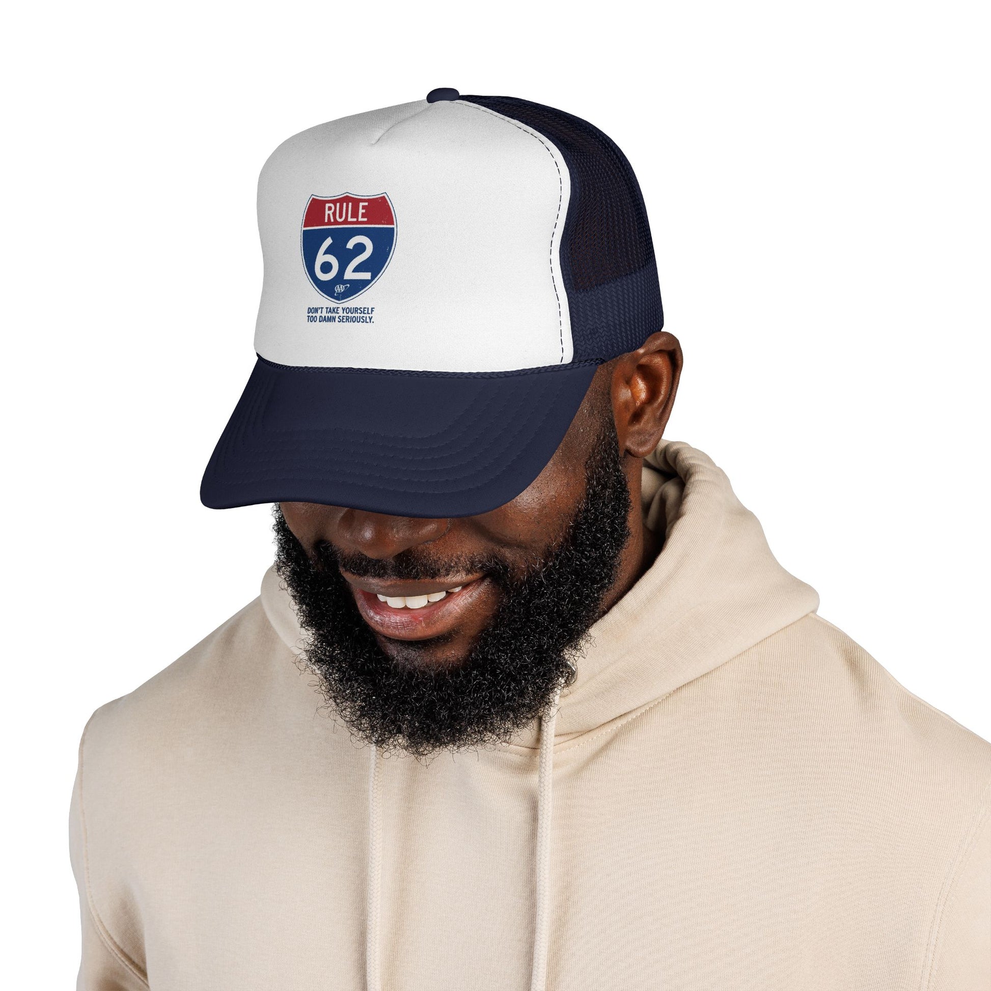 Trucker Cap — Rule 62 Retro Road Sign Patch Hat | Amends Apparel Co