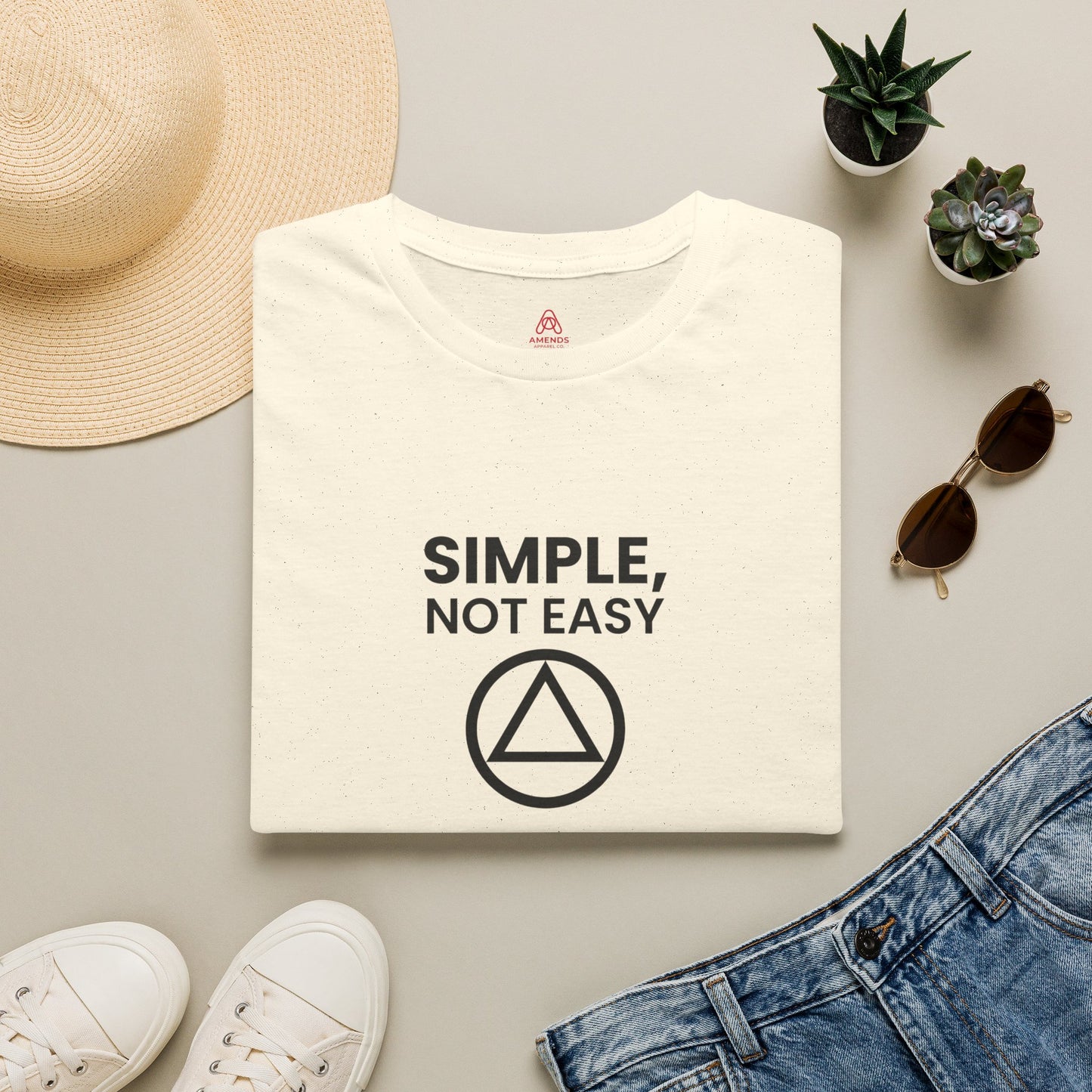 Simple, Not Easy T-Shirt — Minimal Recovery Motivational Tee
