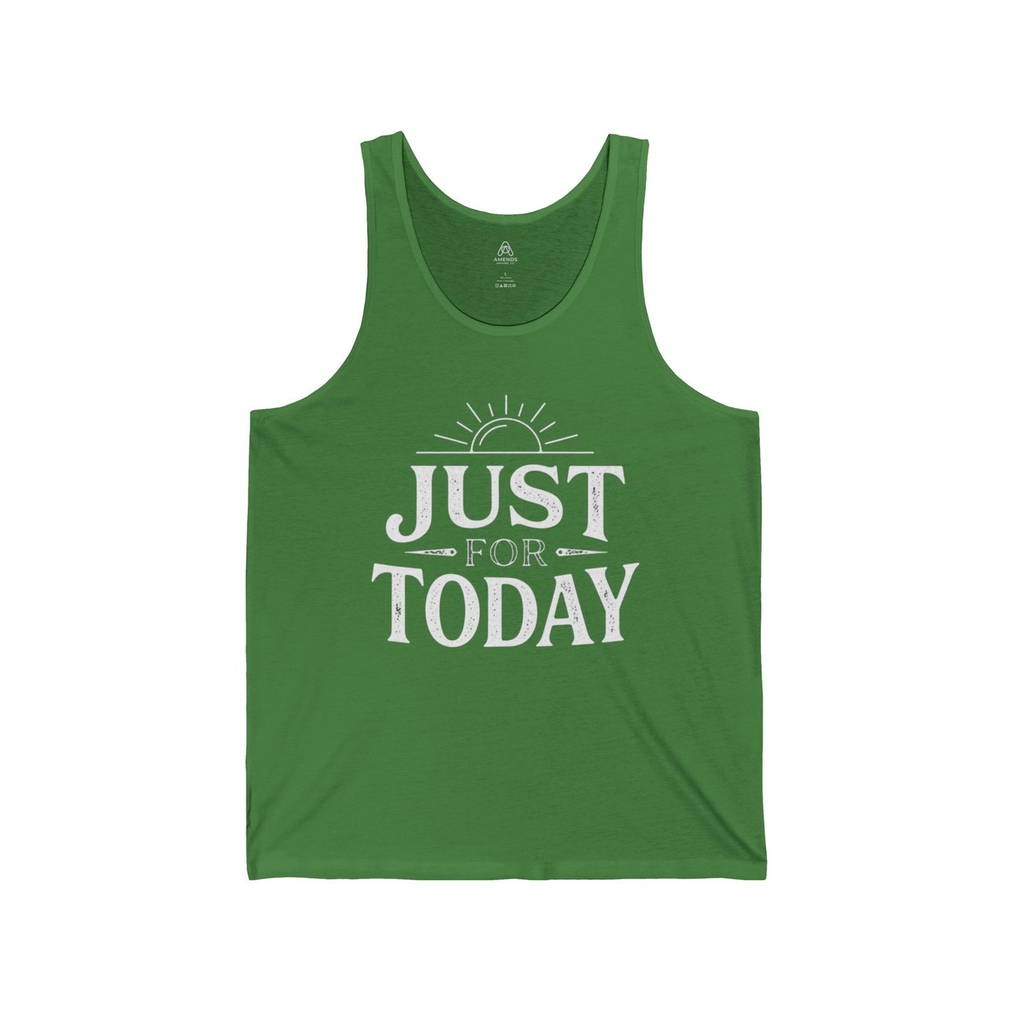 Just For Today Tank Top — Inspirational Sun Graphic Sleeveless Shirt