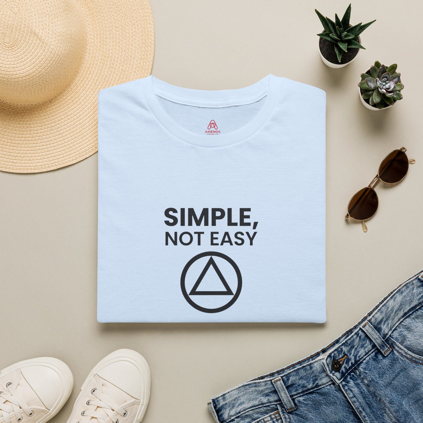 Simple, Not Easy T-Shirt — Minimal Recovery Motivational Tee