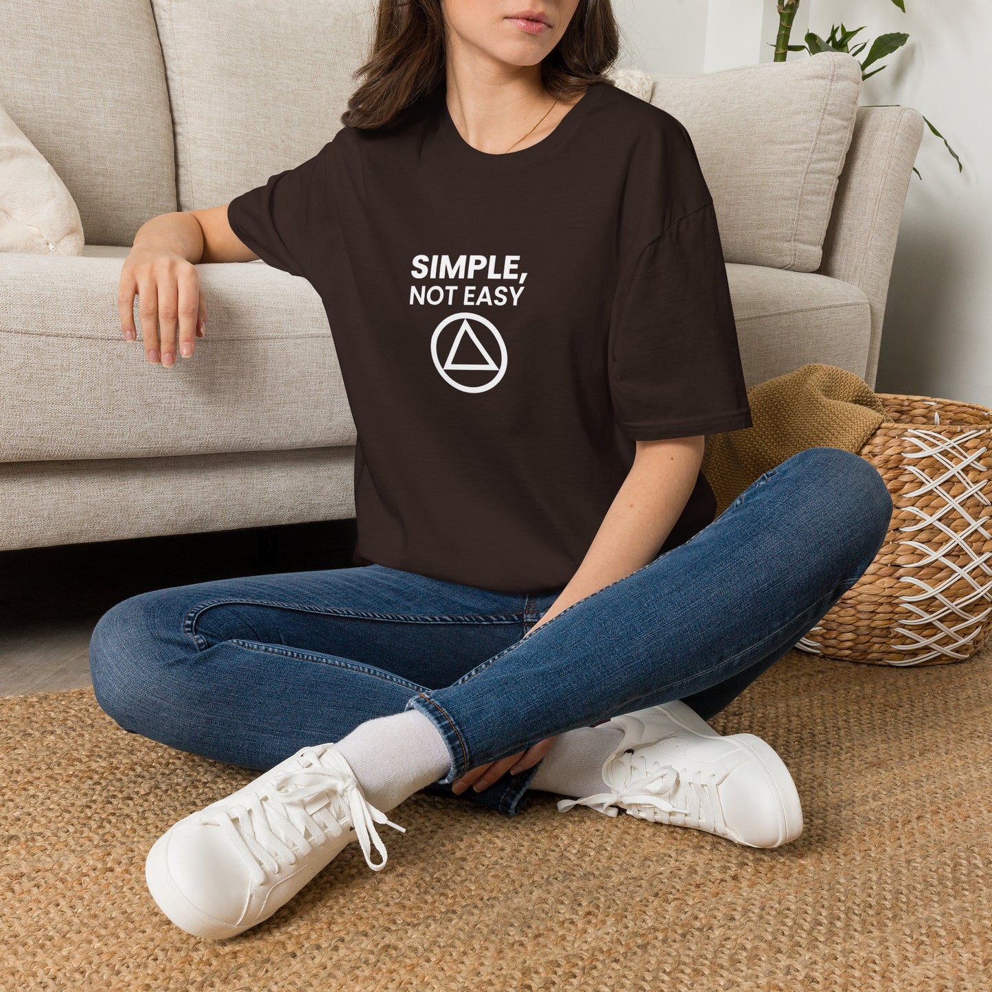 Simple, Not Easy T-Shirt — Minimal Recovery Motivational Tee