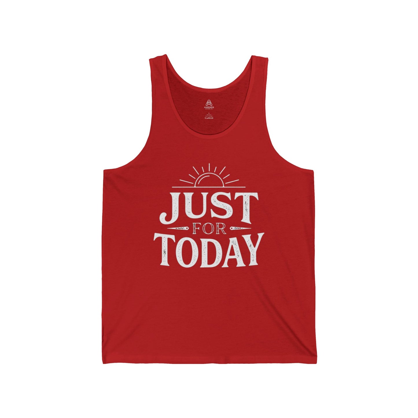 Just For Today Tank Top — Inspirational Sun Graphic Sleeveless Shirt
