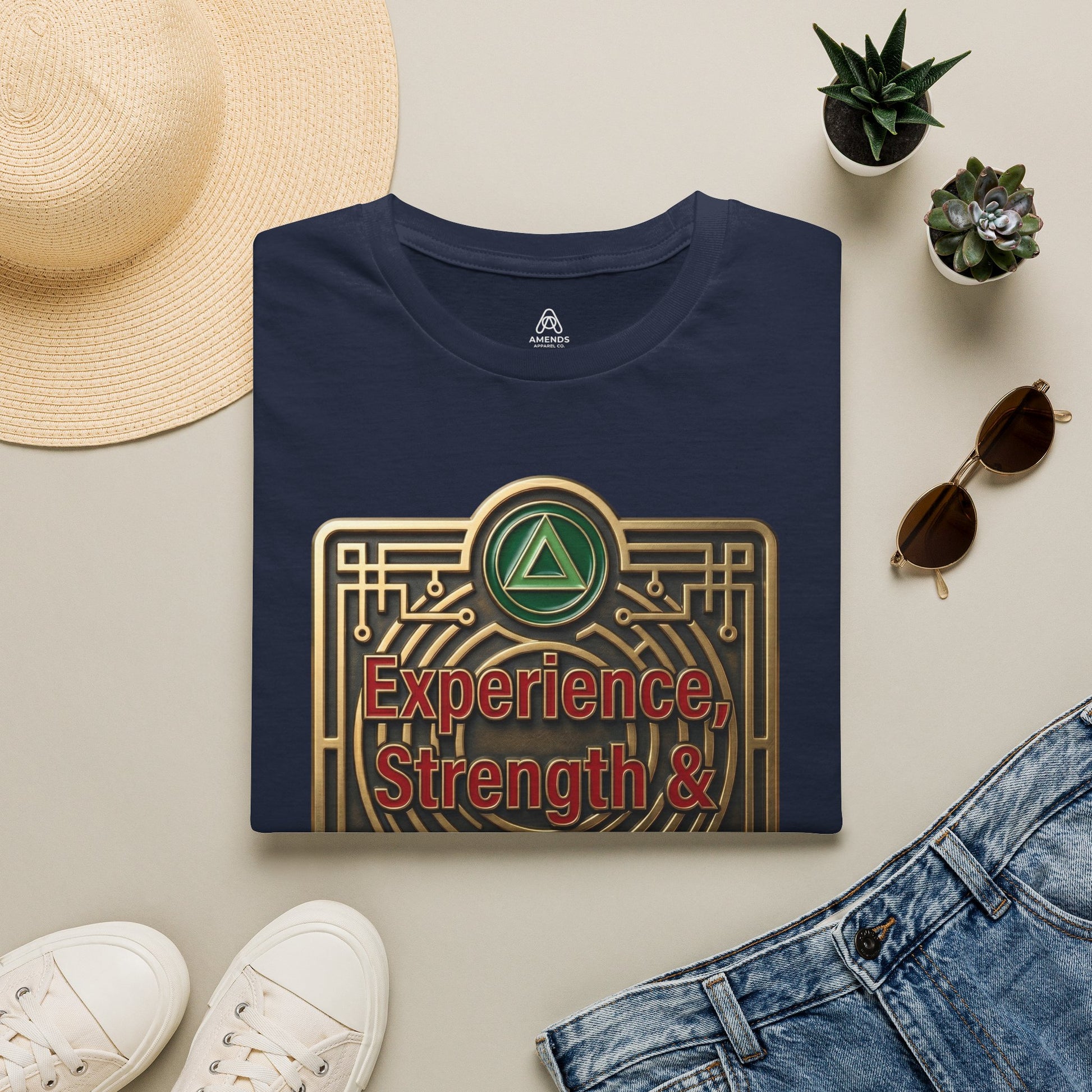 T-Shirt — "Experience, Strength & Hope" Recovery Symbol Tee | Amends Apparel Co