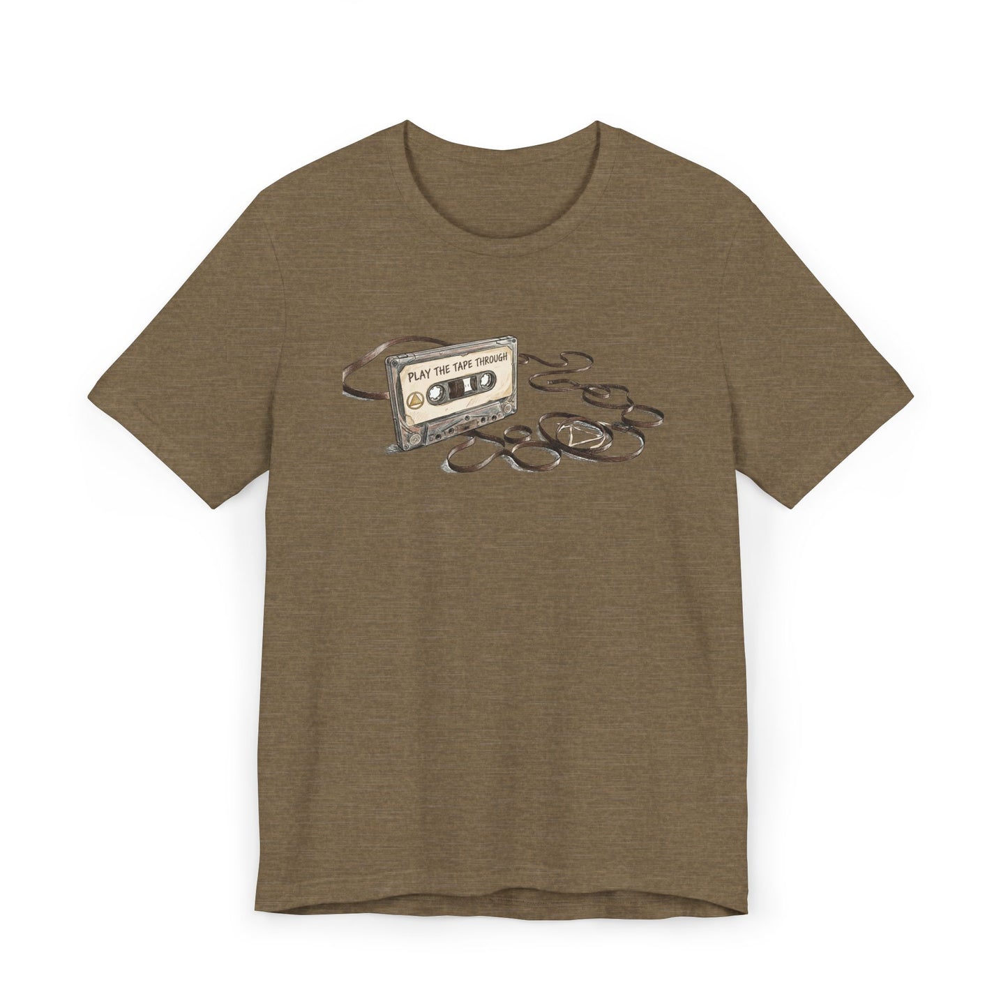 Cassette Tape Tee — 'Play the Past' Vintage Music T-Shirt with “Just For Today” Back Print