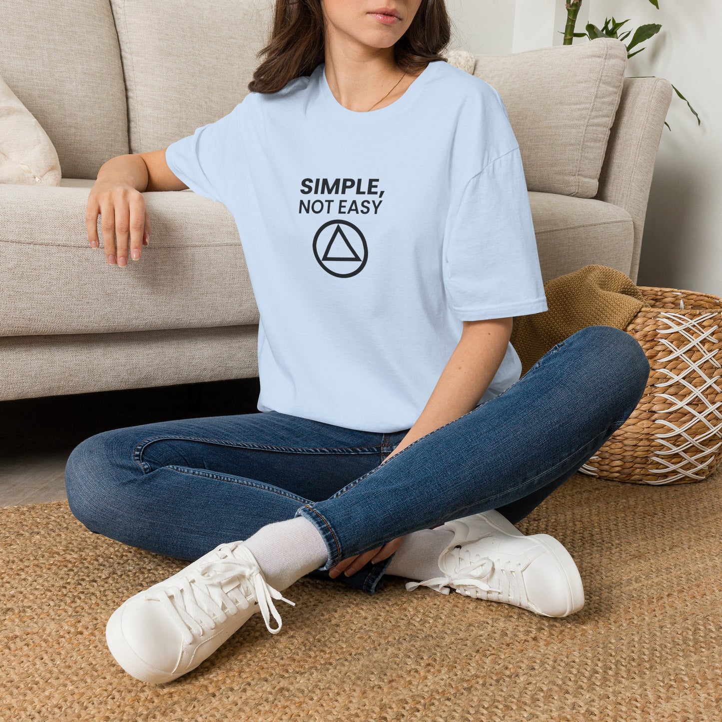 Simple, Not Easy T-Shirt — Minimal Recovery Motivational Tee